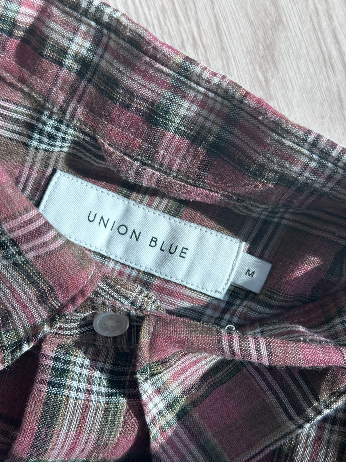 [2회착] 유니온블루 체크셔츠 핑크 m 품절상품 상품이미지2
