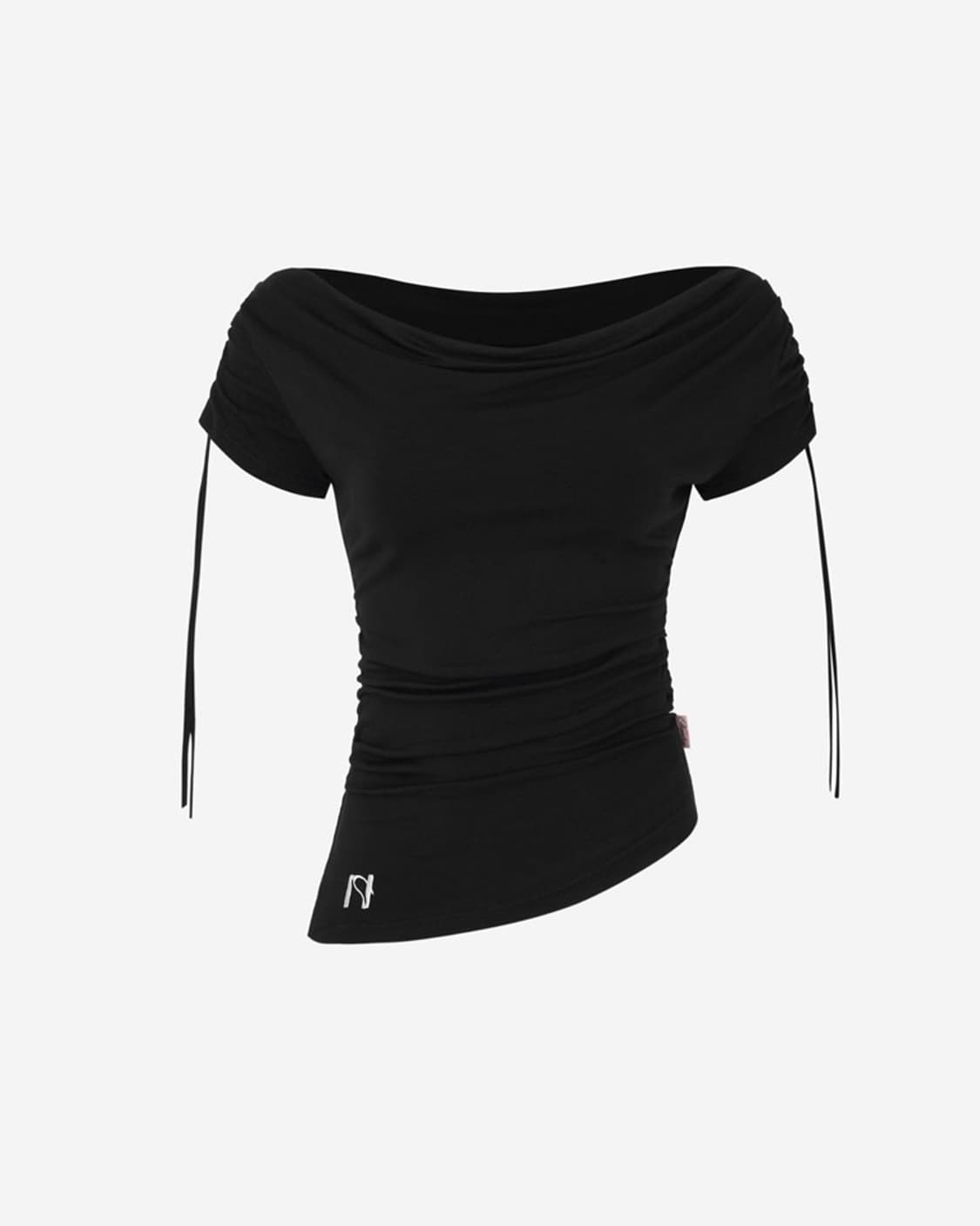 뉴얼린 뮤 썸머 드레이핑 셔링 보트넥 탑 상품이미지1