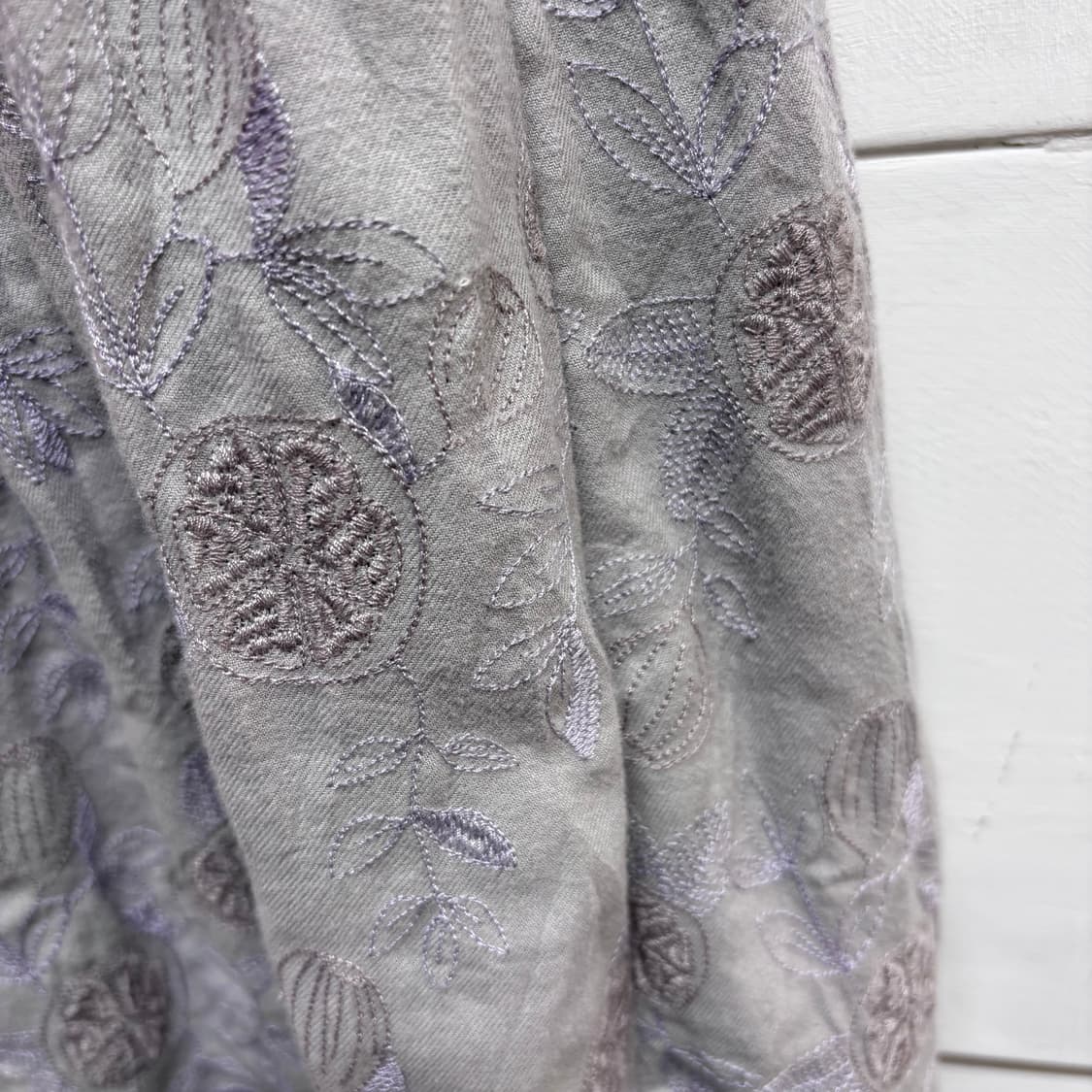 Brillage 자수 퍼플 코튼 플레어 롱스커트 JPN 상품이미지3