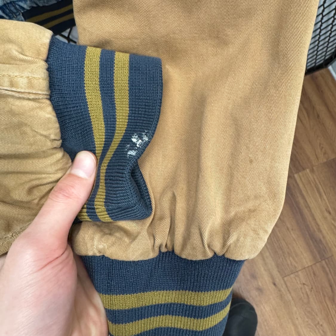 USA VTG 90s 빈티지 데님 바시티 베이지 배색 워크 자켓 상품이미지9