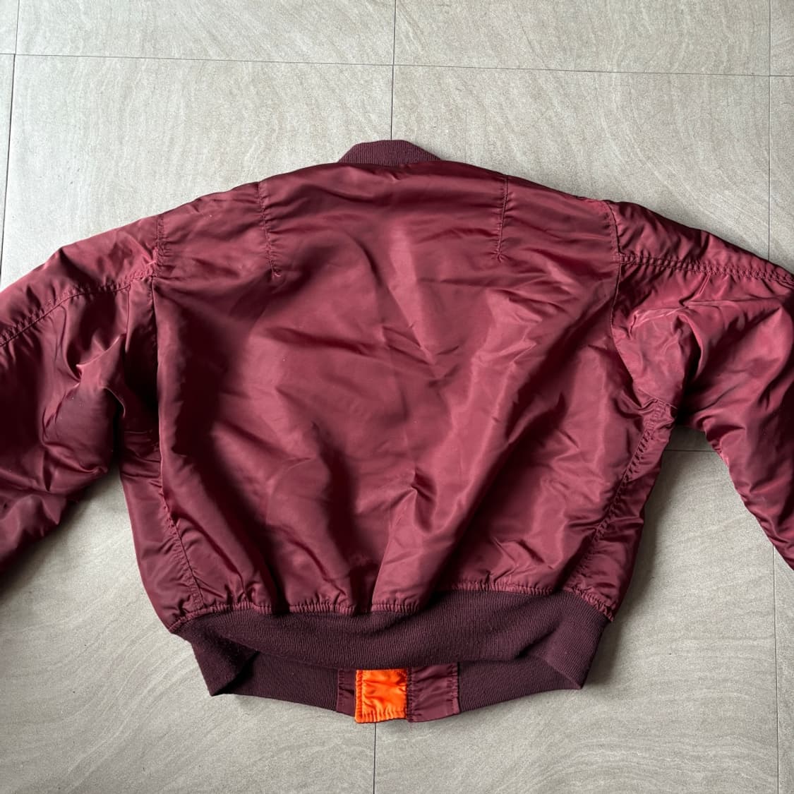 90년대 미국 생산 알파인더스트리 버건디 양면 ma-1 자켓 상품이미지9