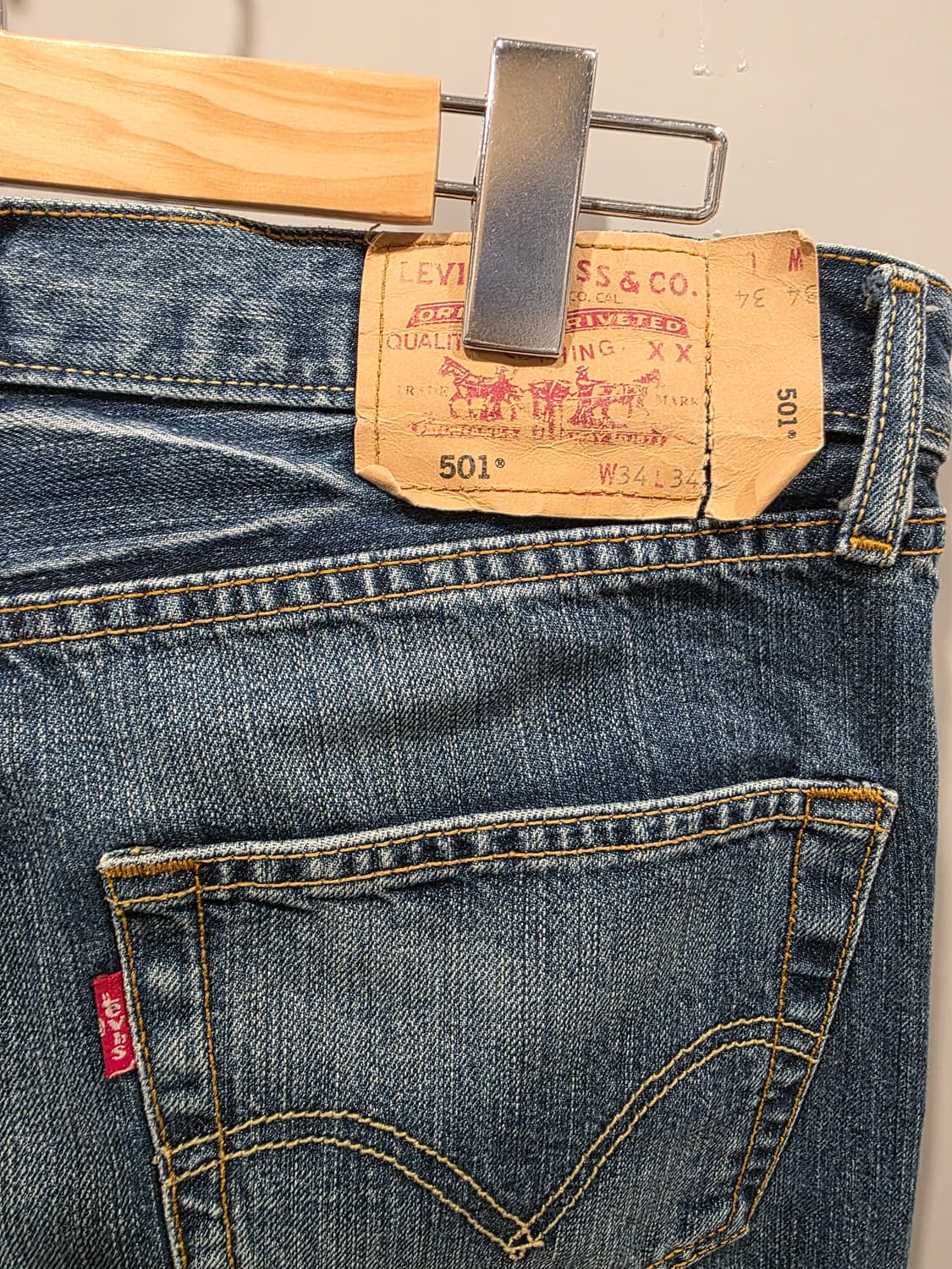 리바이스(Levi's) 501 오리지널핏 중청 청바지 상품이미지3