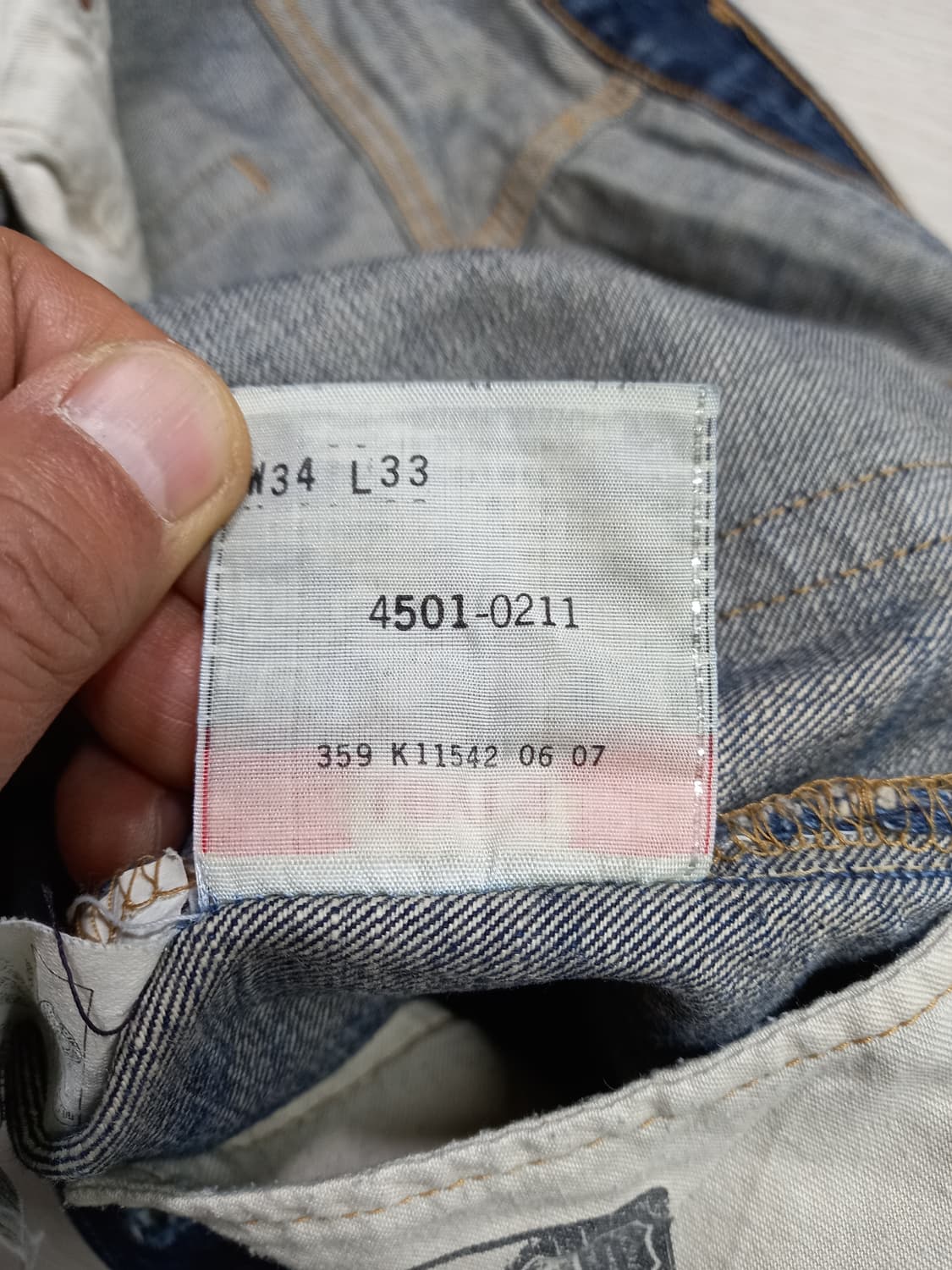 34 07's 리바이스501 워싱 일자진 34-555 상품이미지8