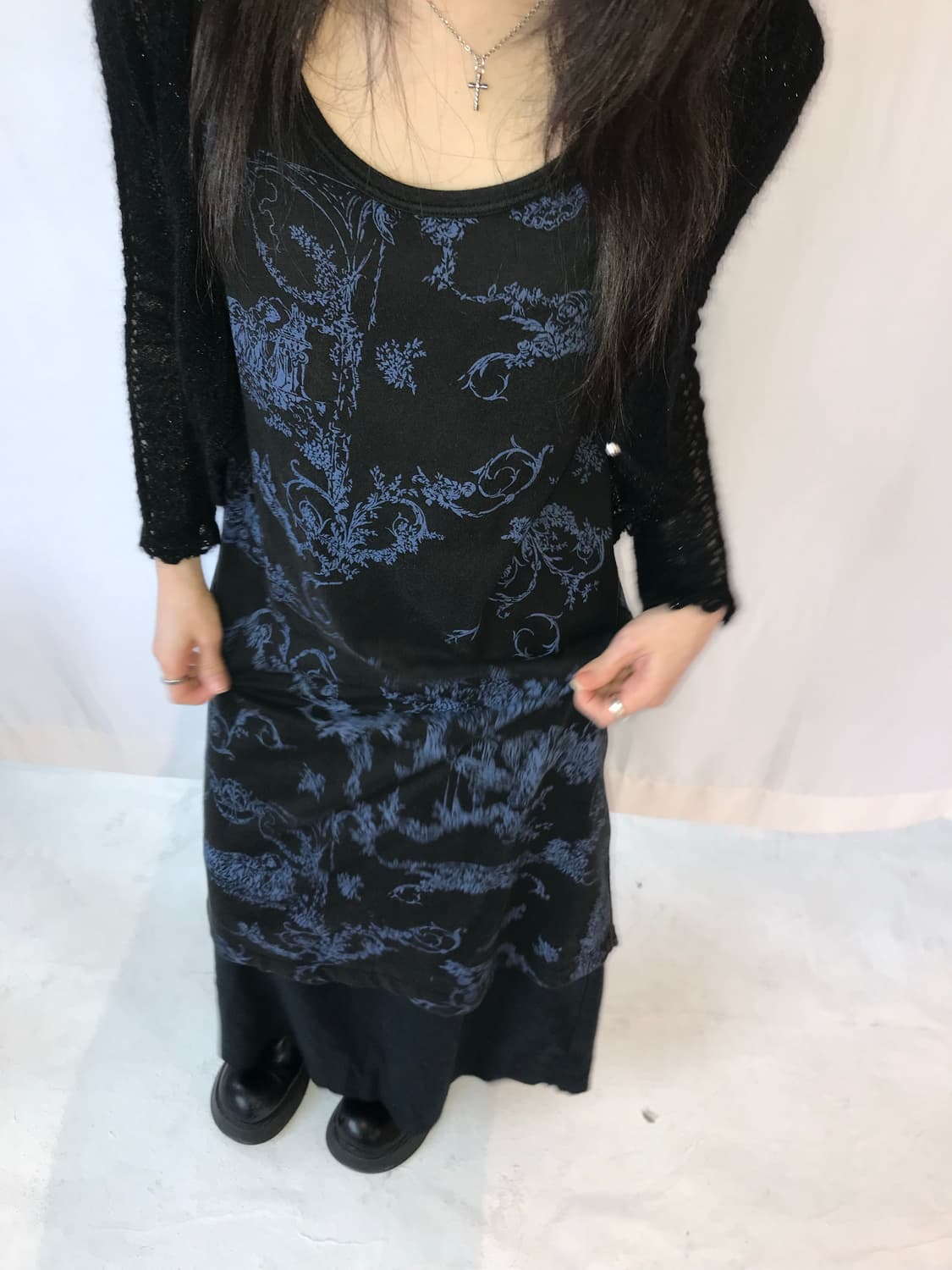 Ikuko 블루 플라워 나시 원피스 상품이미지2