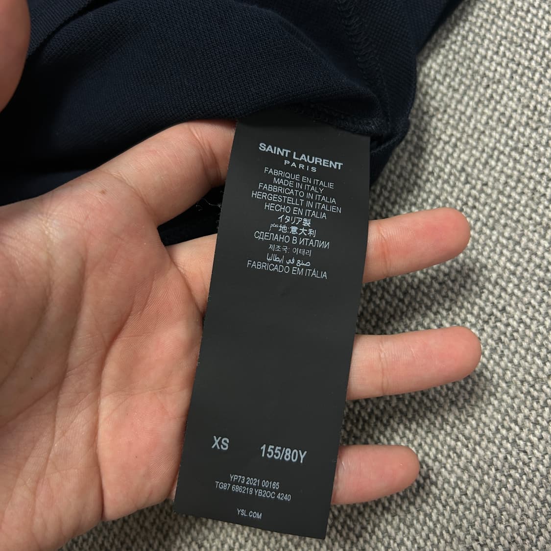 생로랑 우먼스 크롭 피케 카라 티셔츠(XS) 상품이미지3