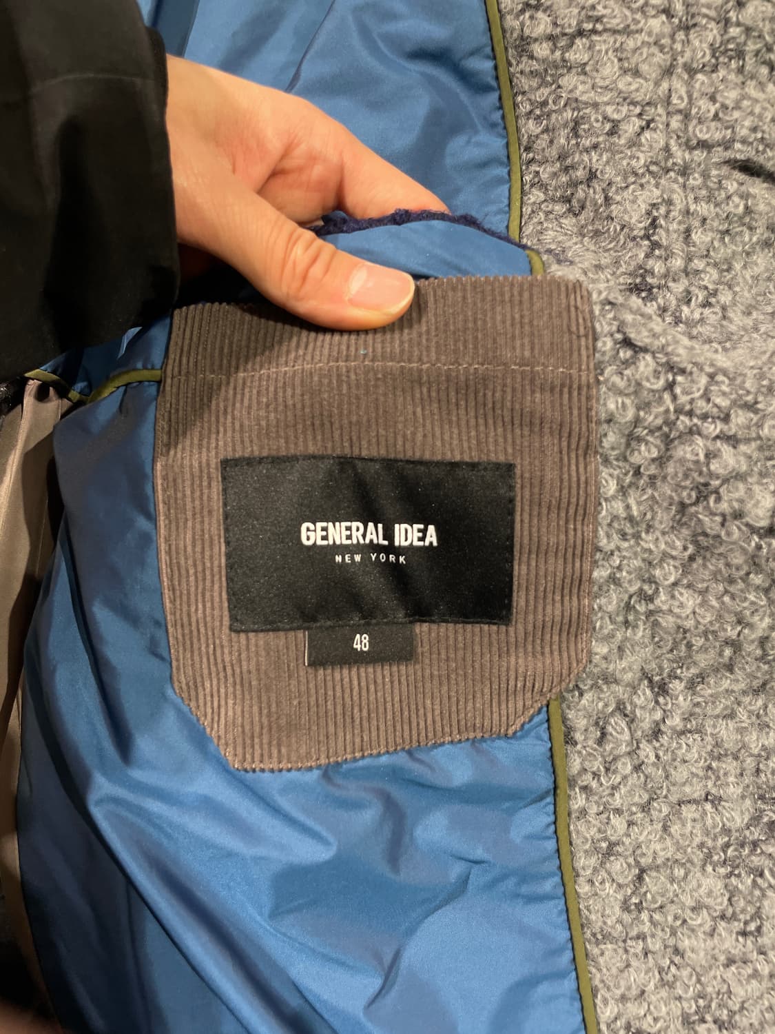 제너럴 아이디어 그레이 코듀로이 카라 배색 울 베스트 상품이미지7