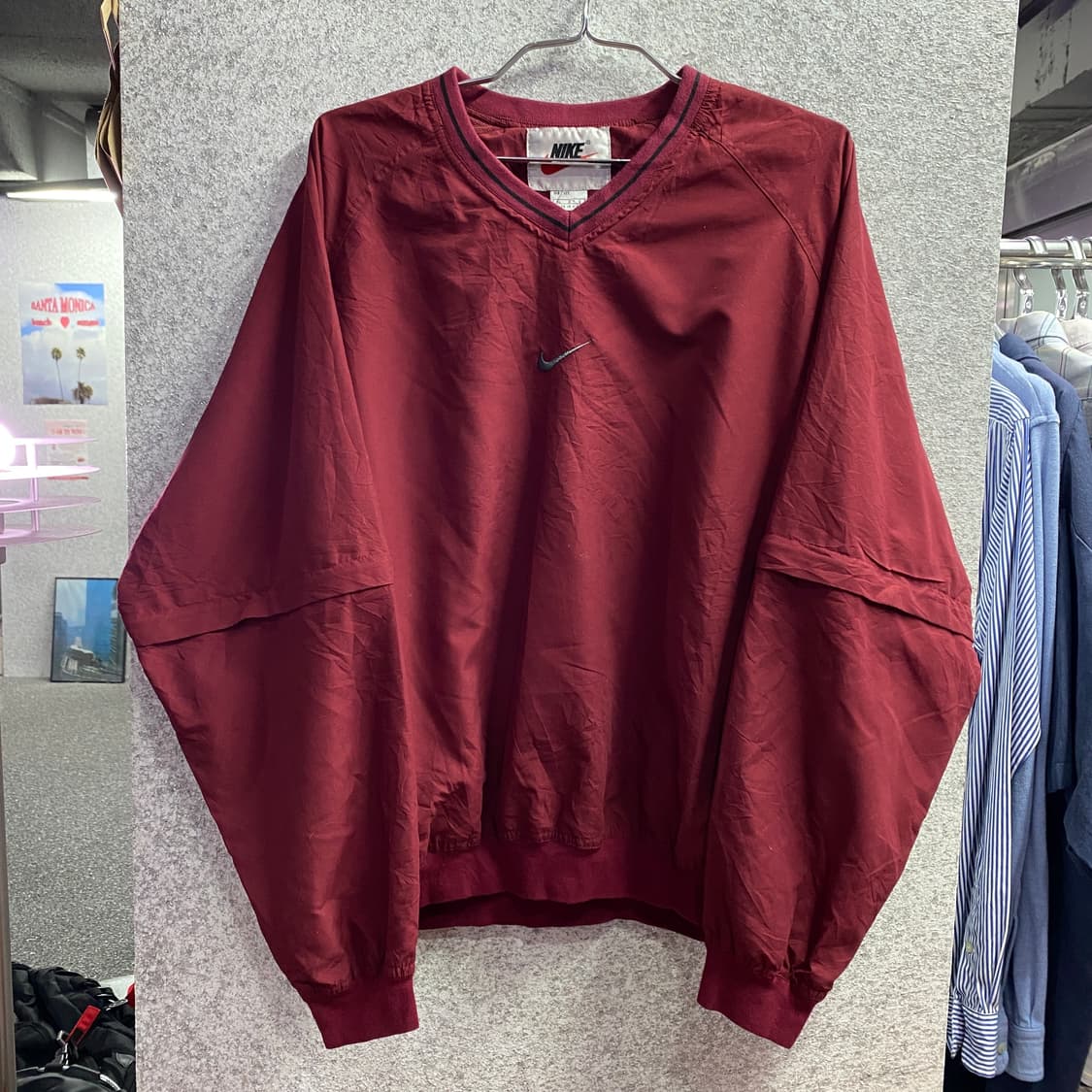 나이키 스몰로고 버건디 맨투맨 웜업 B4034 상품이미지2