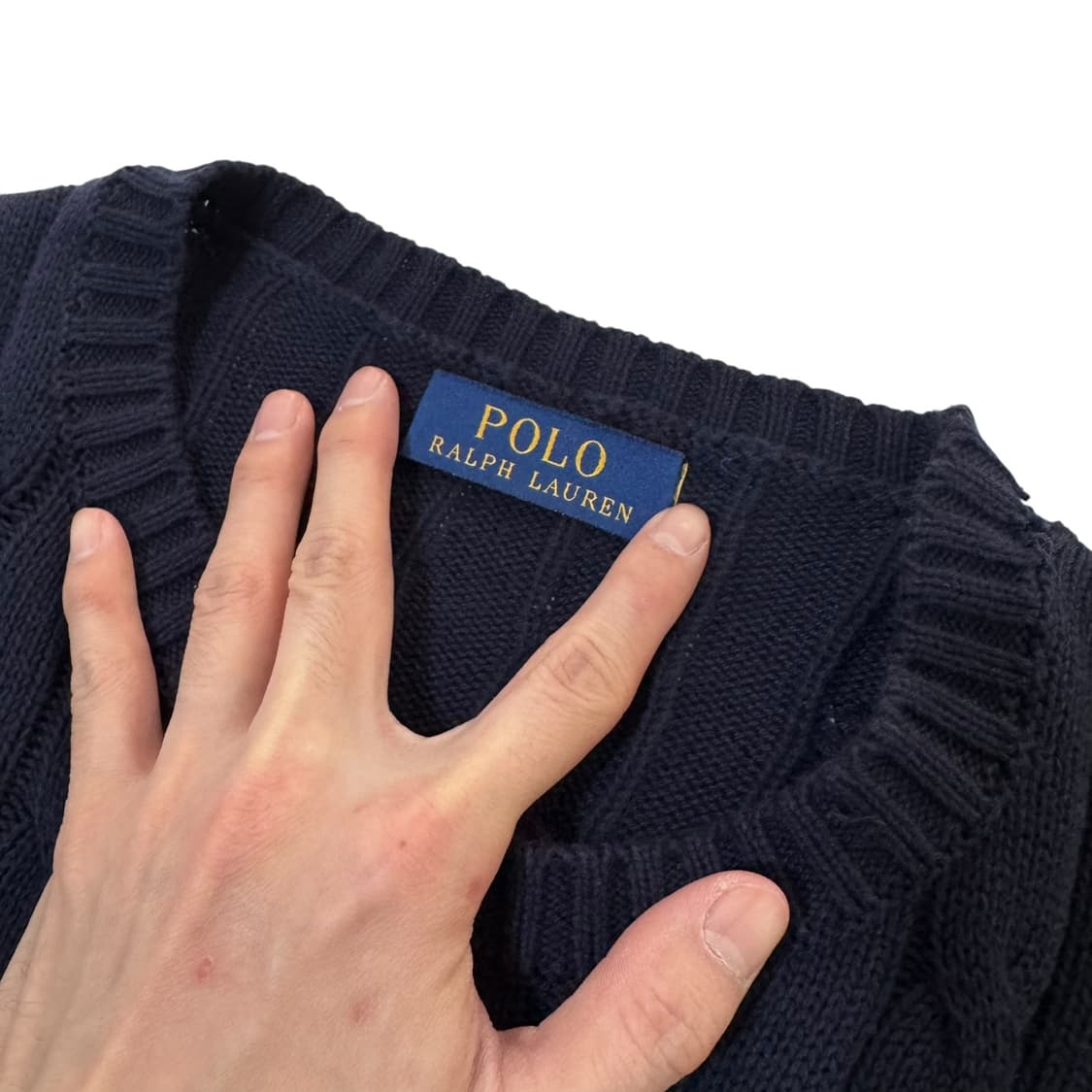 신형 폴로 랄프로렌 네이비 꽈배기 니트 상품이미지3