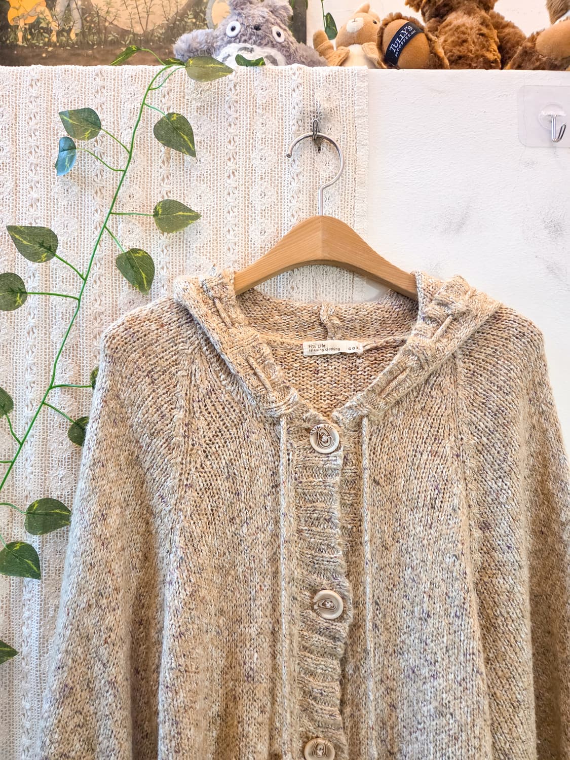 케이프핏 밑단 태슬 보카시 가디건 상품이미지2