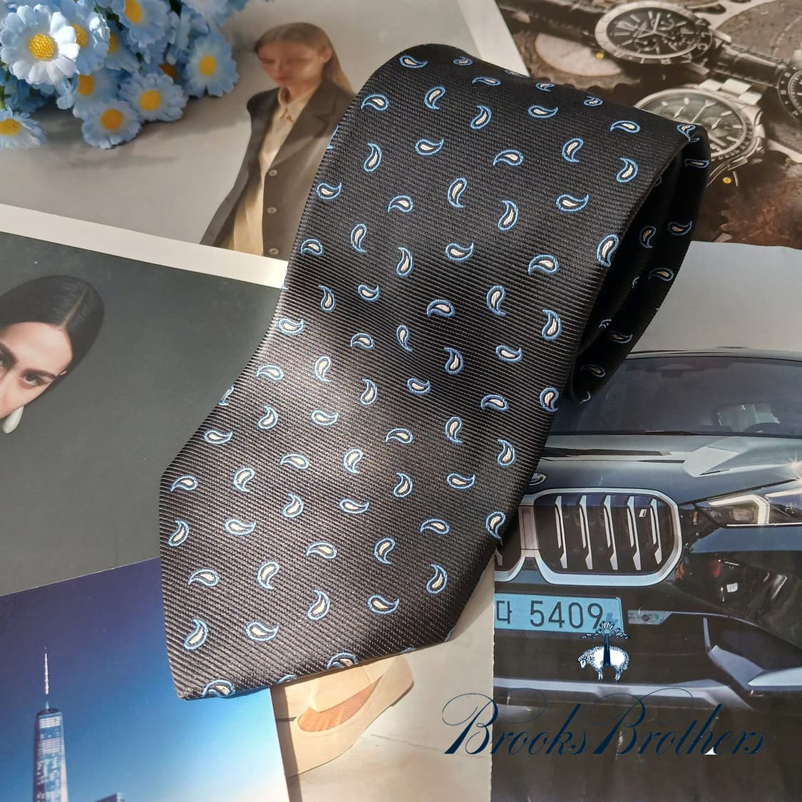 브룩스브라더스 페이즐리 패턴 넥타이 9.2cm A+~A등급 A19662 상품이미지2