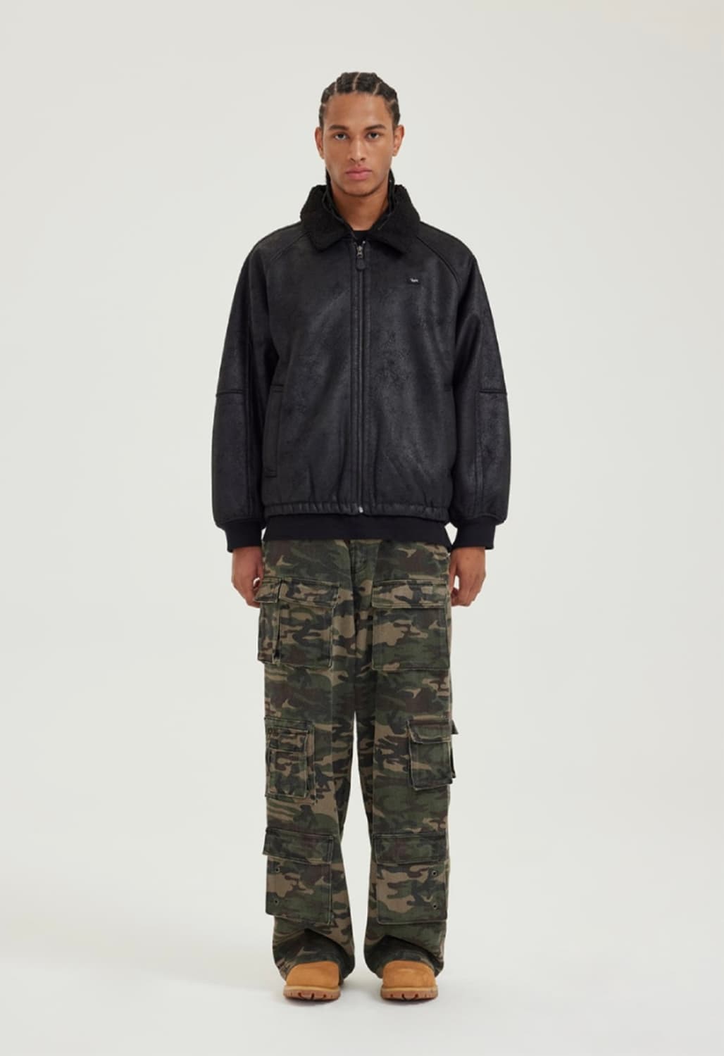 토니호크 시어링 무스탕자켓 블랙 상품이미지2