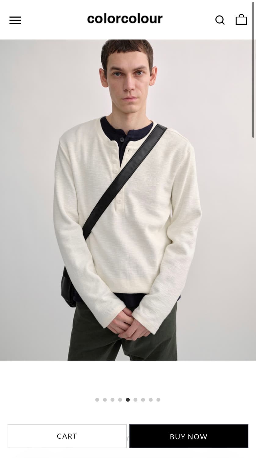 컬러컬러 colorcolour 헨리넥 ivory 2 size 상품이미지1