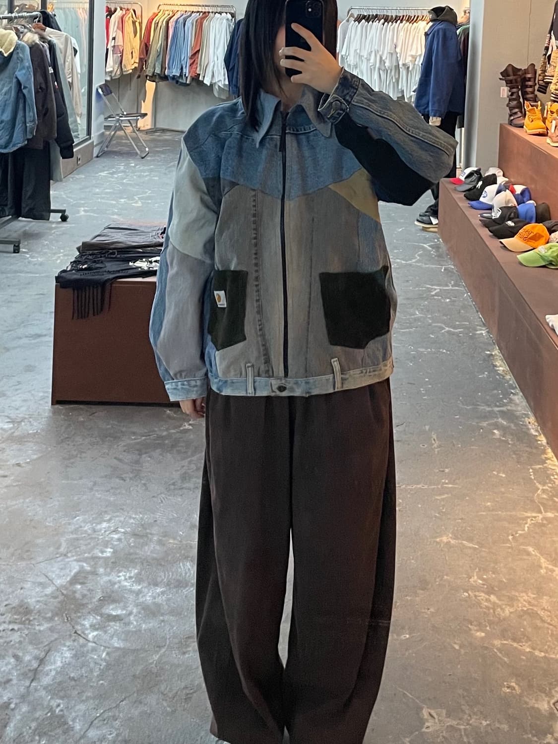 칼하트 커스텀 패치워크 데님 자켓 H1119 상품이미지1