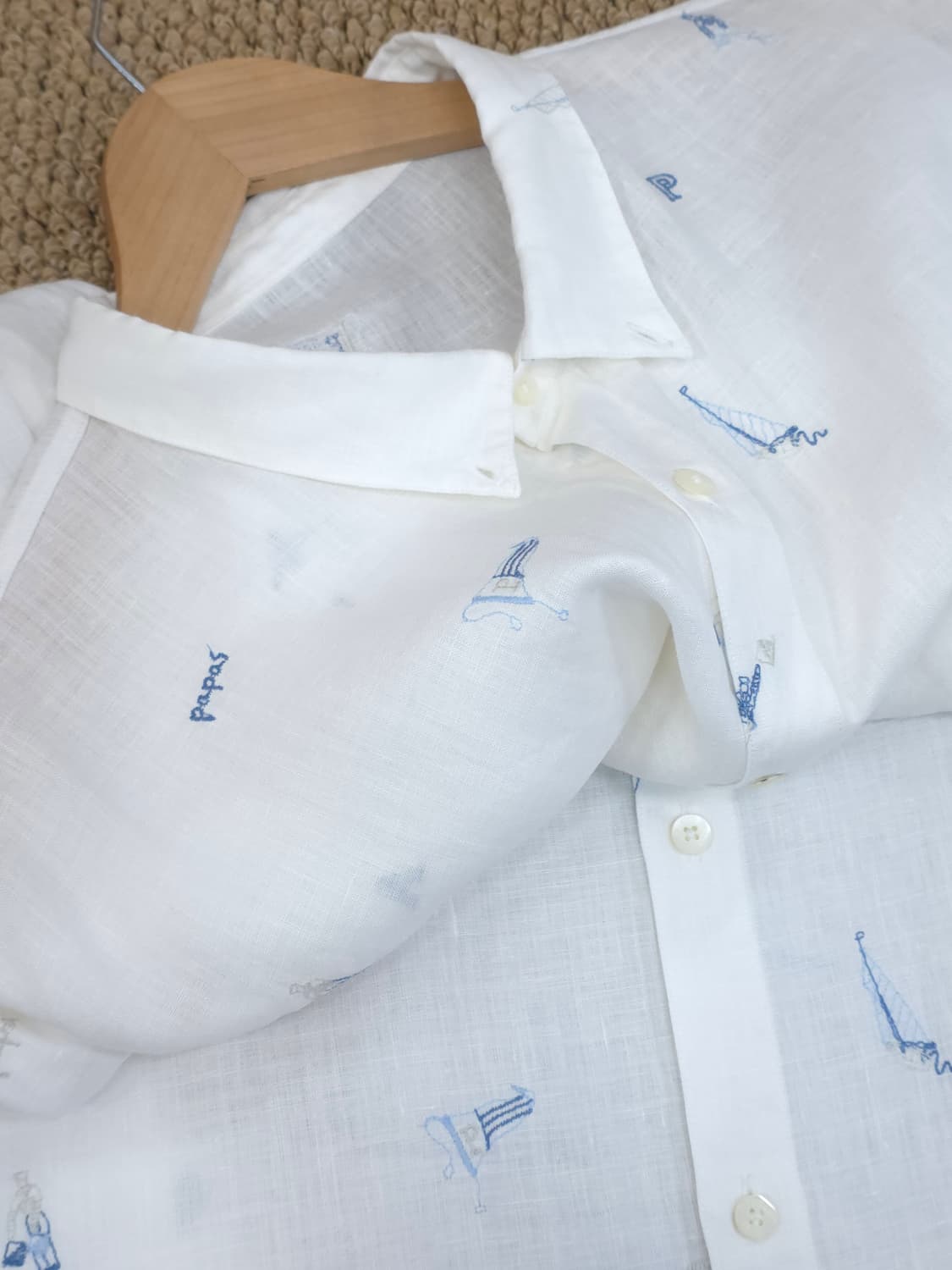 Papas 린넨100% 셔츠 남성 52 LL 상품이미지1