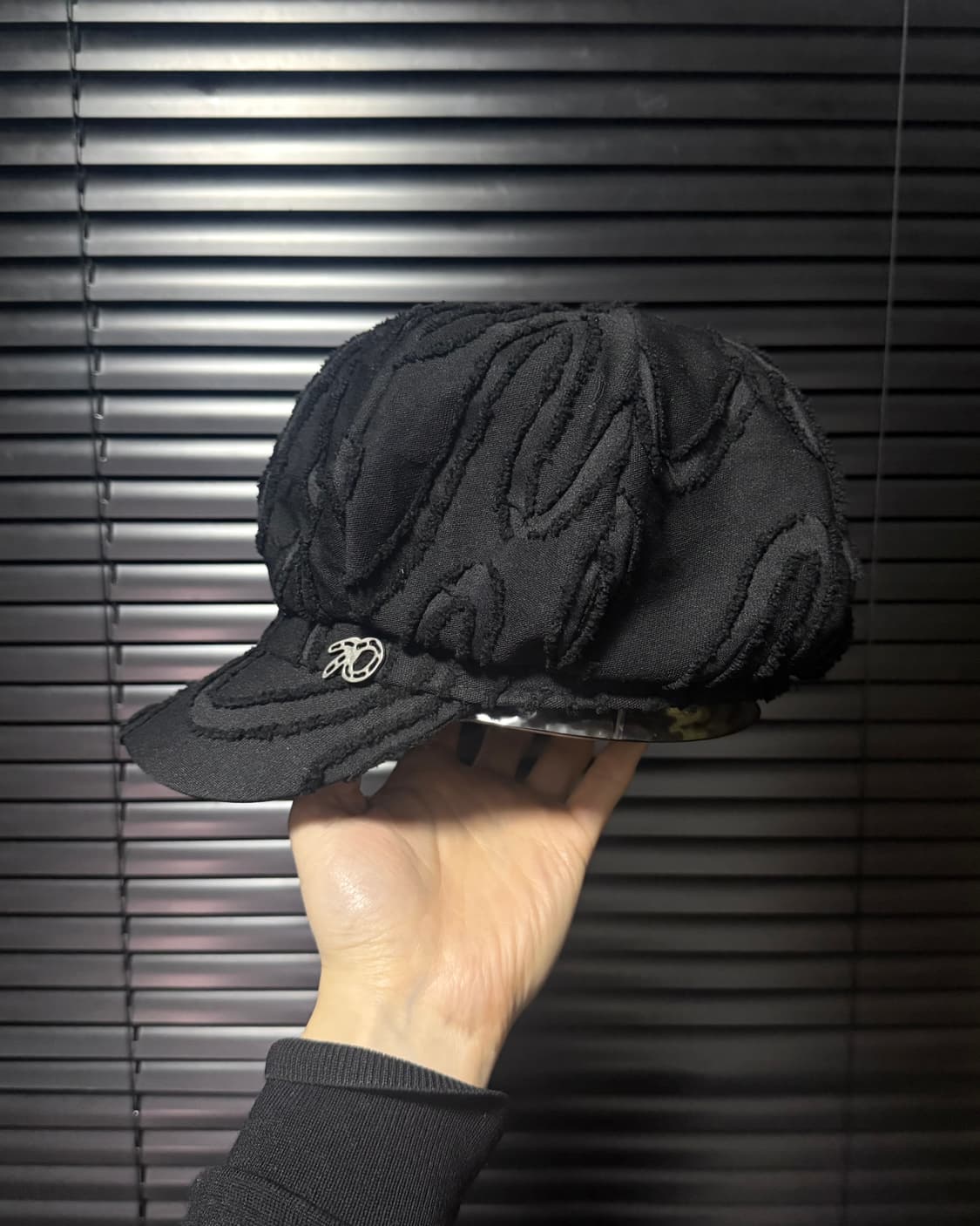 일본 빈티지 블랙 뉴스보이캡 빵모자 헌팅캡 베레모 부클 절개 메탈 팁 상품이미지3