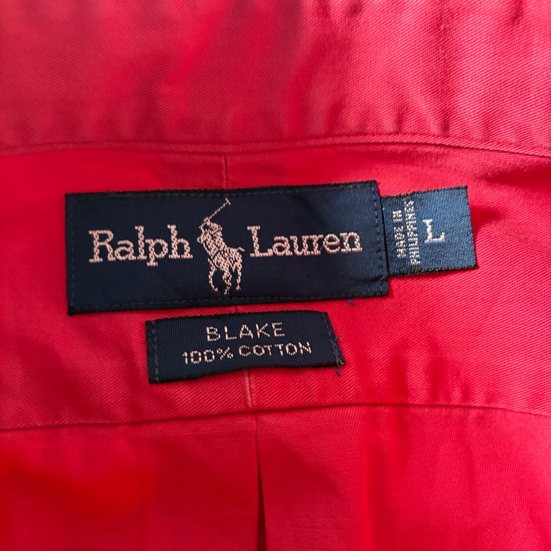 Polo  폴로 랄프로렌 자수 코튼 코랄레드 셔츠  상품이미지3