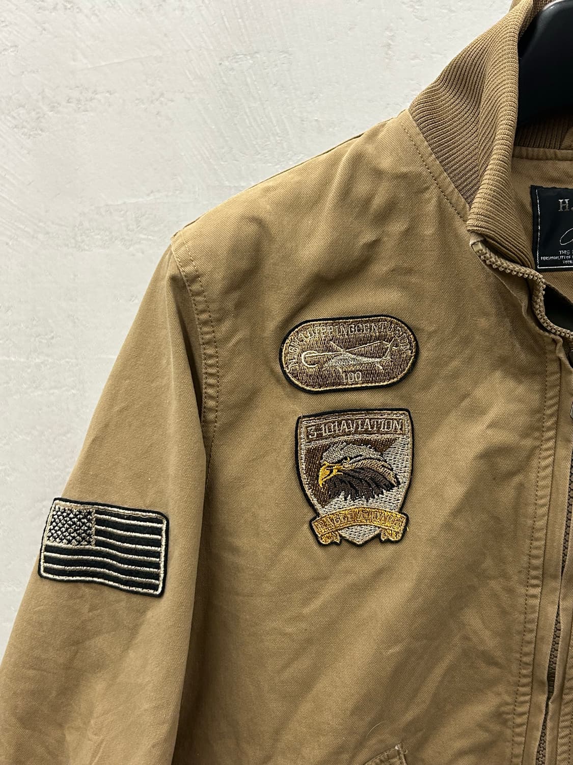 H.T.NIAO 밀리터리 패치 항공 자켓 탄 컬러 상품이미지7