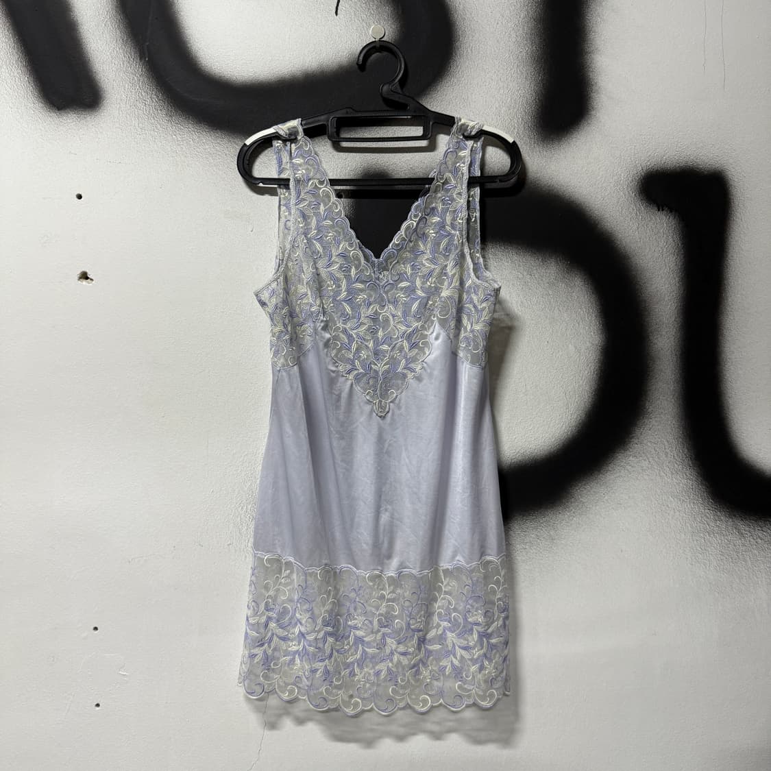 VTG 빈티지 연보라 레이스 슬립 원피스 상품이미지1