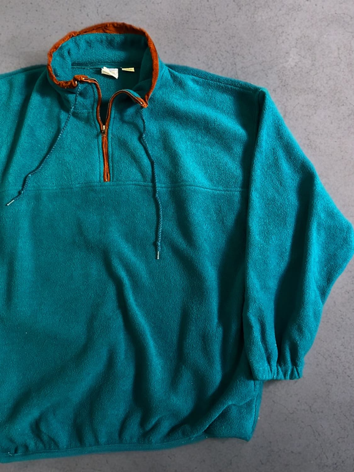 90~00s 쿼터집 풀오버 플리스 틸 컬러 상품이미지3