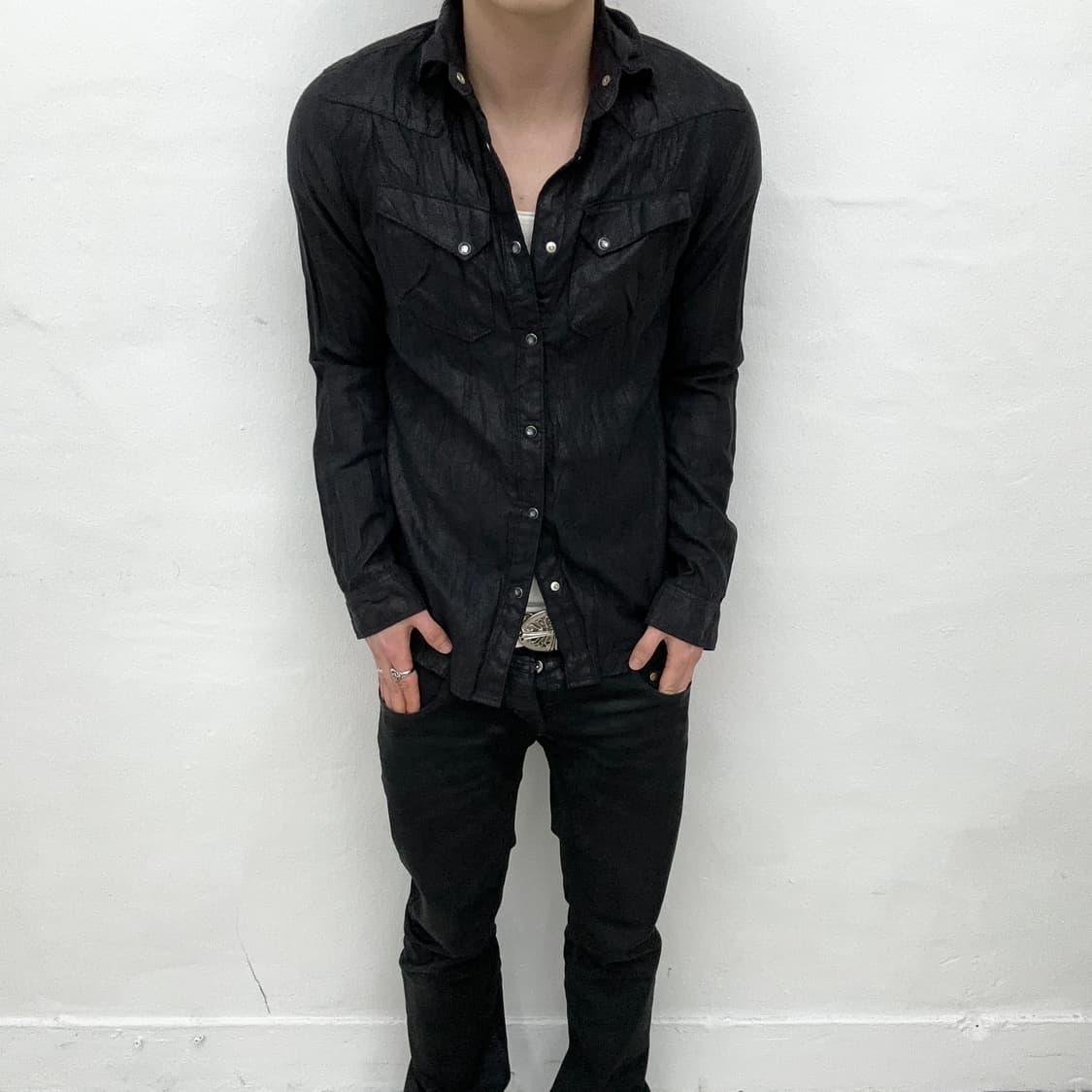 Fuga wrinkle waxed shirts 상품이미지2