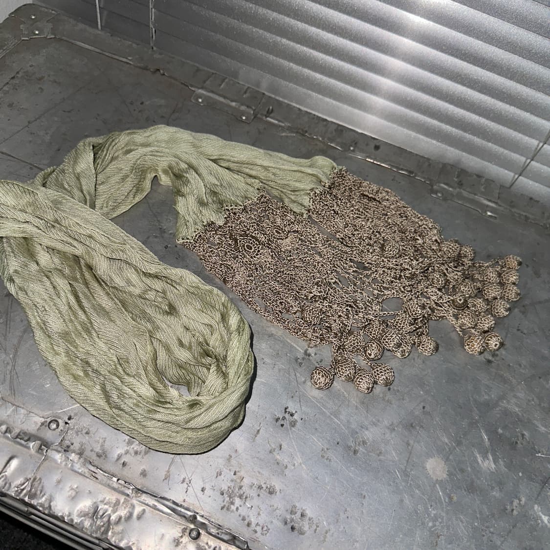 2000s 빈티지 크로셰 니트 그린 롱 스카프 상품이미지4