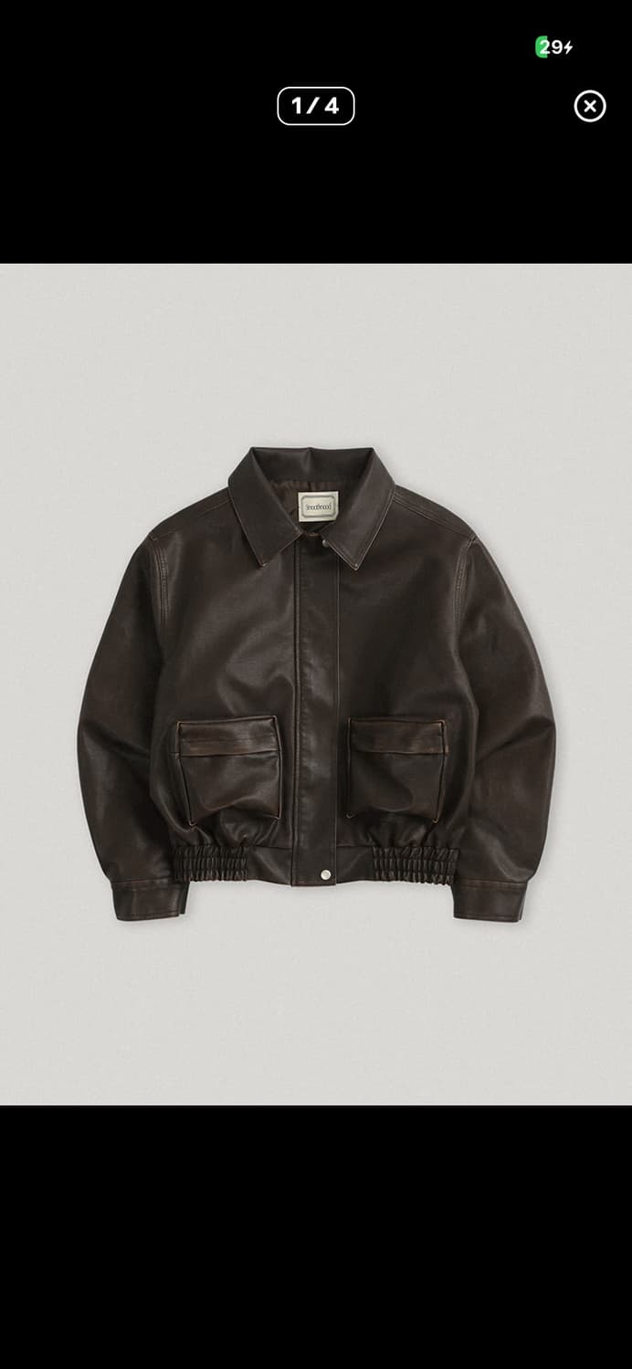 스무드무드 카펜더스 레더 자켓 브라운 OS 상품이미지2