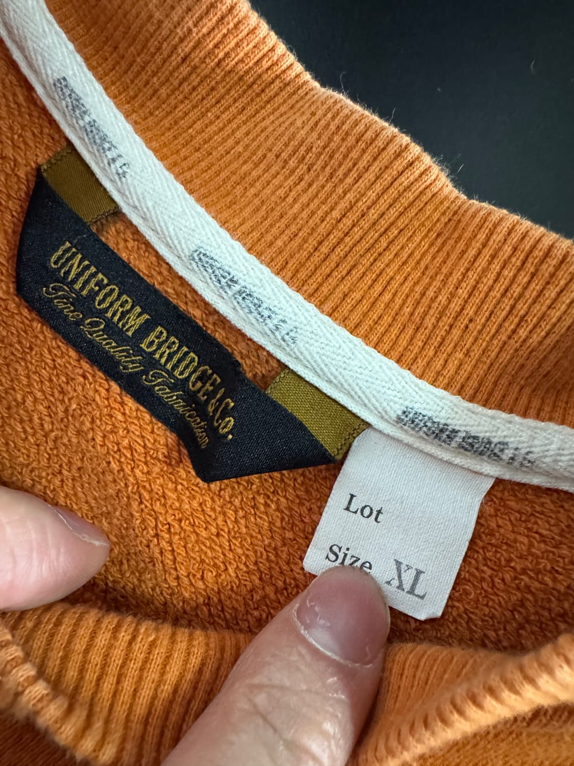 유니폼브릿지 1960 스펠로고 오버핏 맨투맨 XL 오렌지 상품이미지3