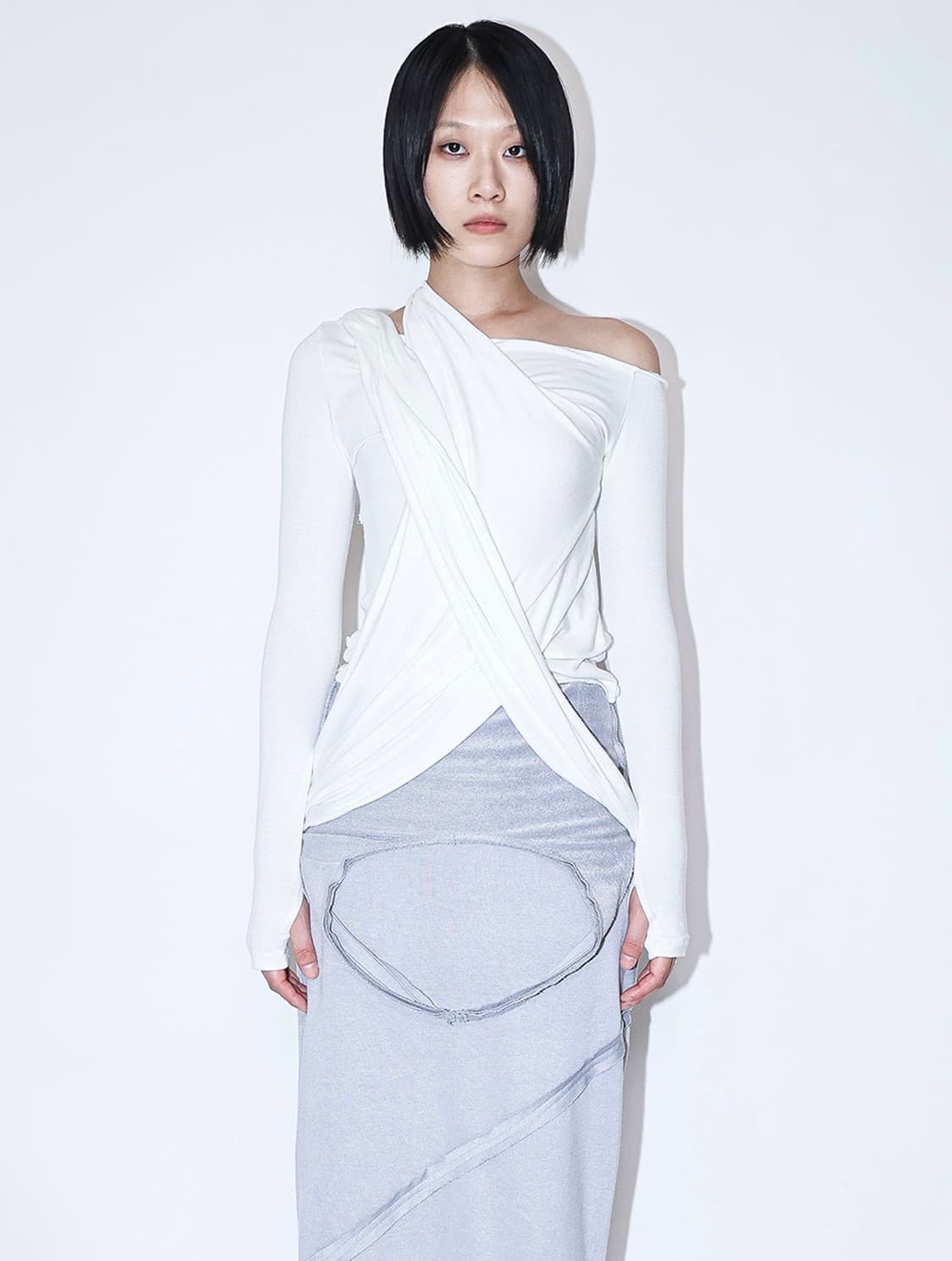 재신 jaeshin 드레이프 멀티 버튼 탑 상품이미지2