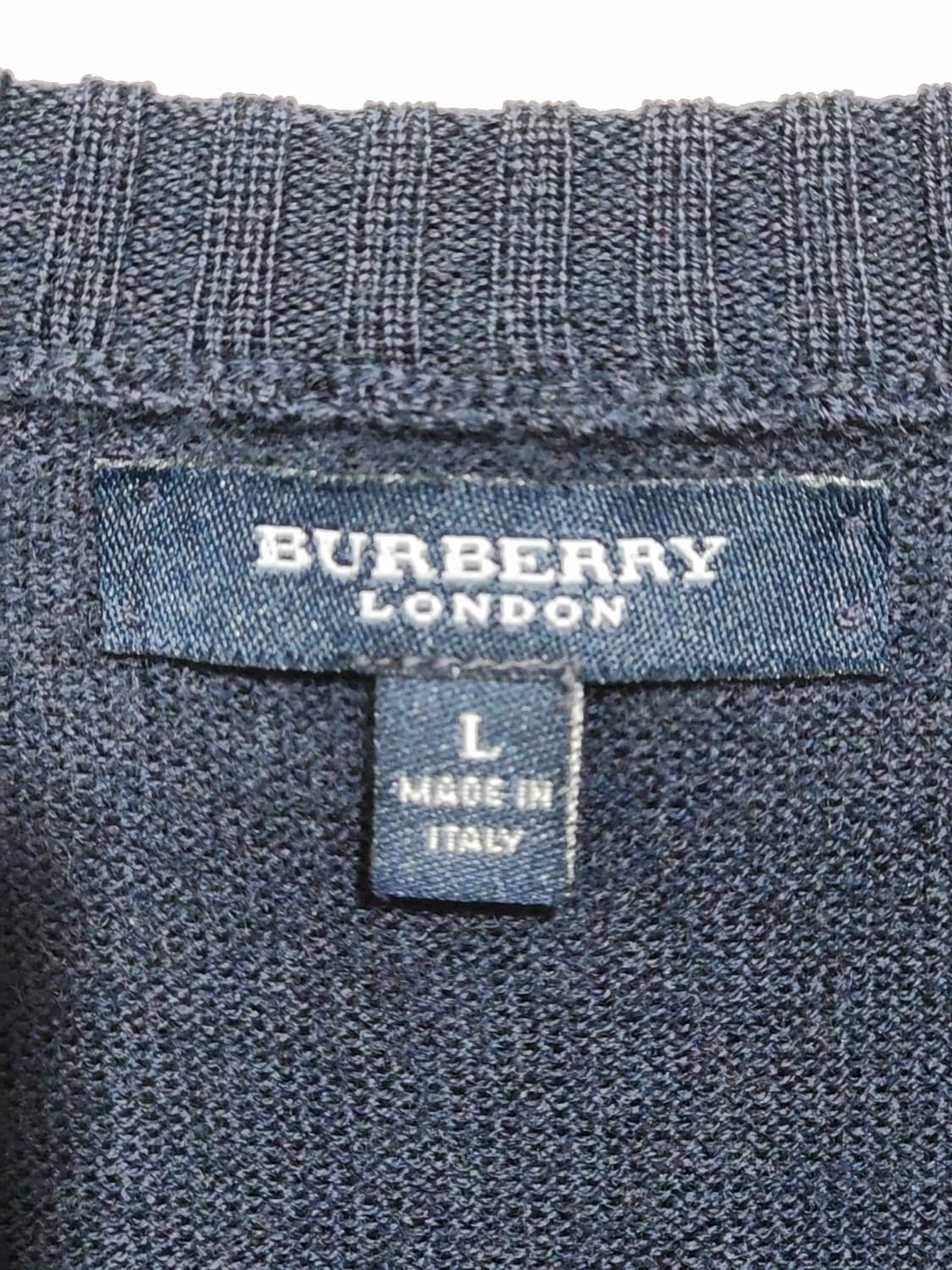 (L) 버버리 니트 네이비 스웨터 메리노울 브이넥 이태리판  상품이미지3