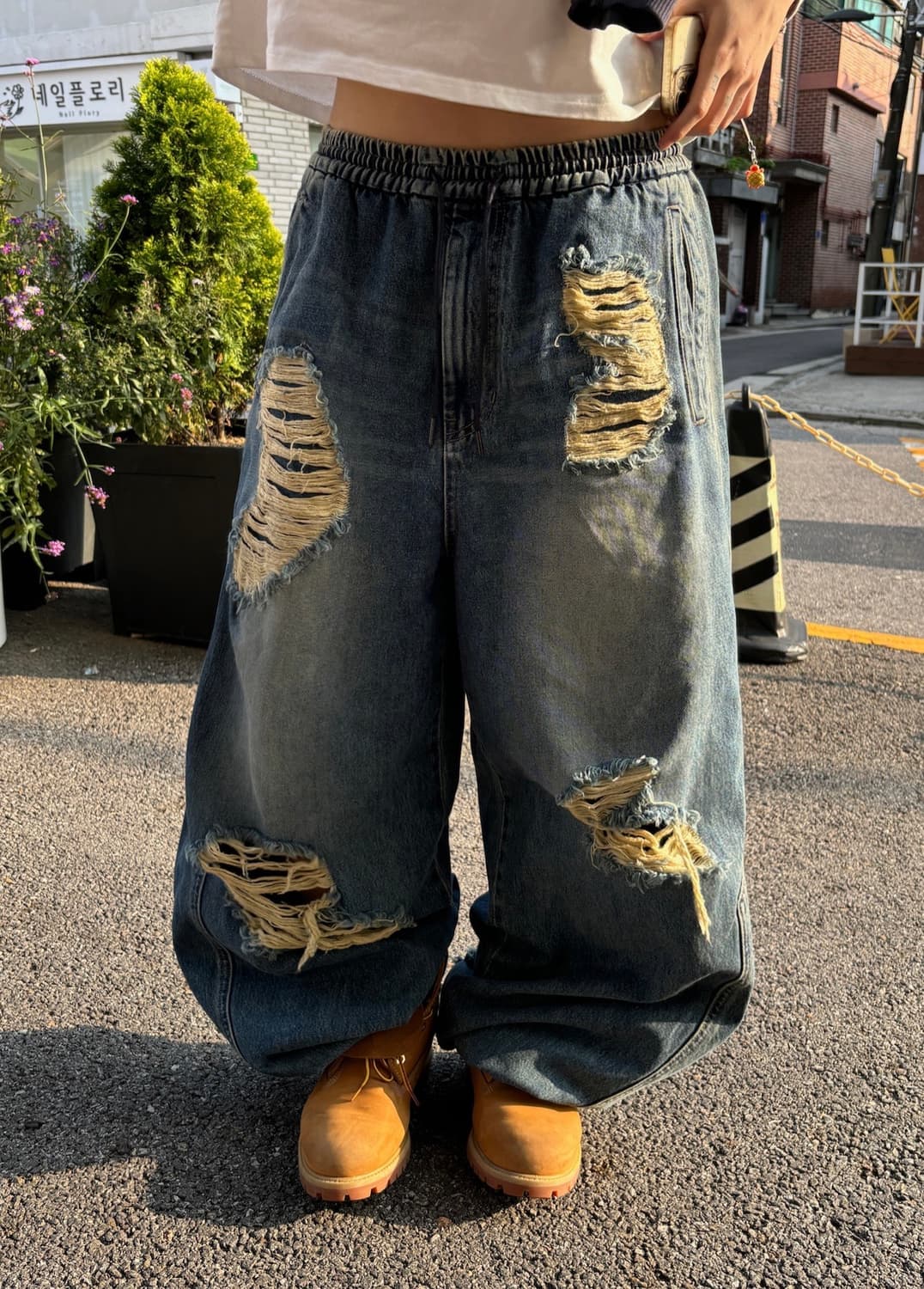 Juun.J 디스트로이드 데님 와이드팬츠 48 상품이미지1