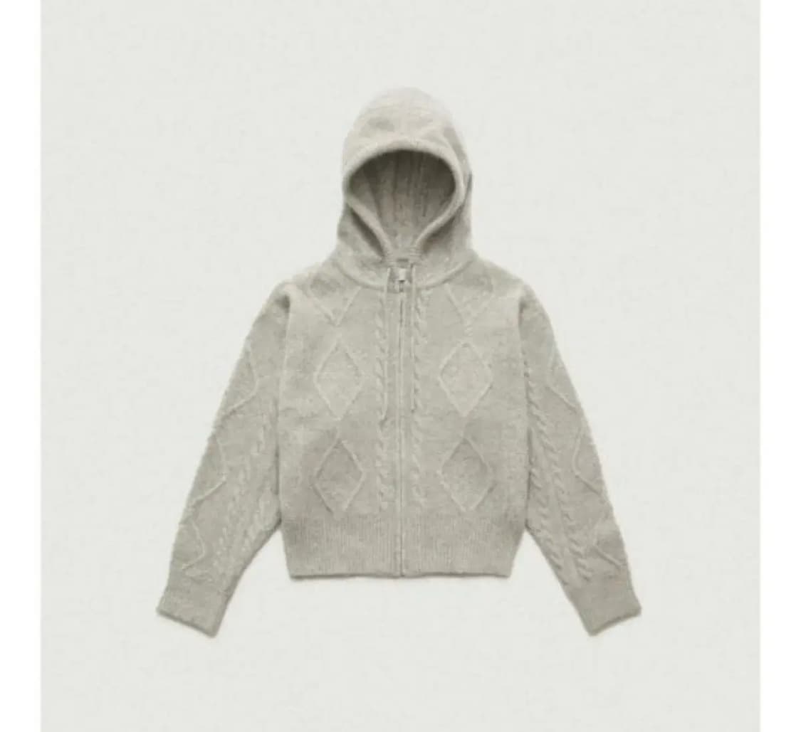 더바넷 보엔 케이블 니트집업 그레이 상품이미지2