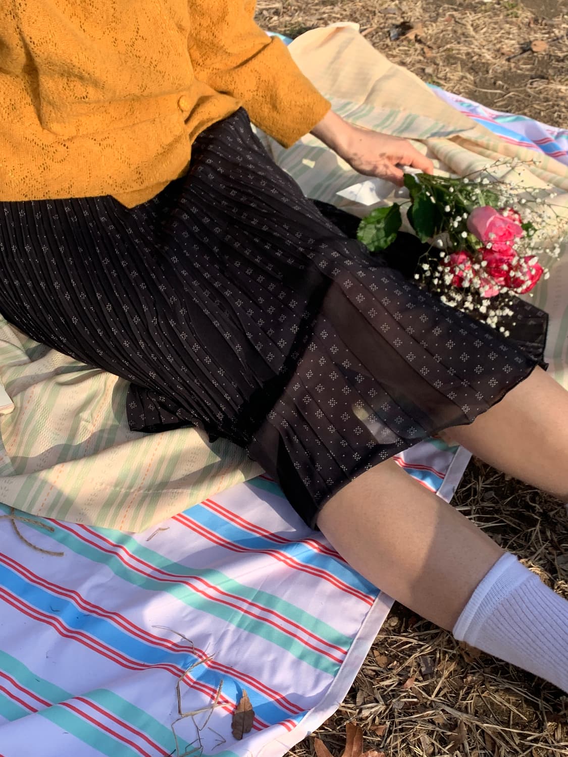 패턴 플리츠 스커트 상품이미지3