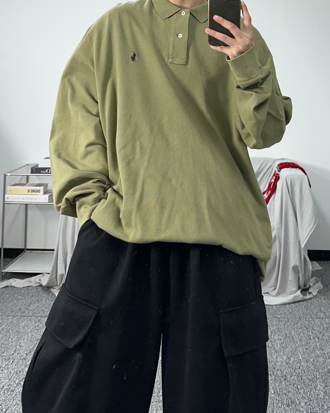 폴로 랄프로렌 카키 긴팔 pk 2XL 상품이미지3