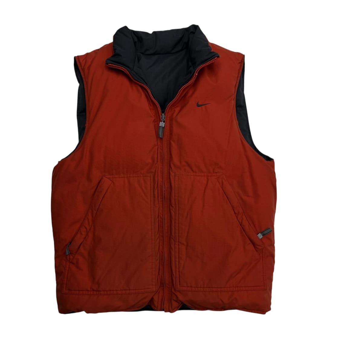 나이키 오렌지 미니로고 차콜 패딩조끼 M 상품이미지5