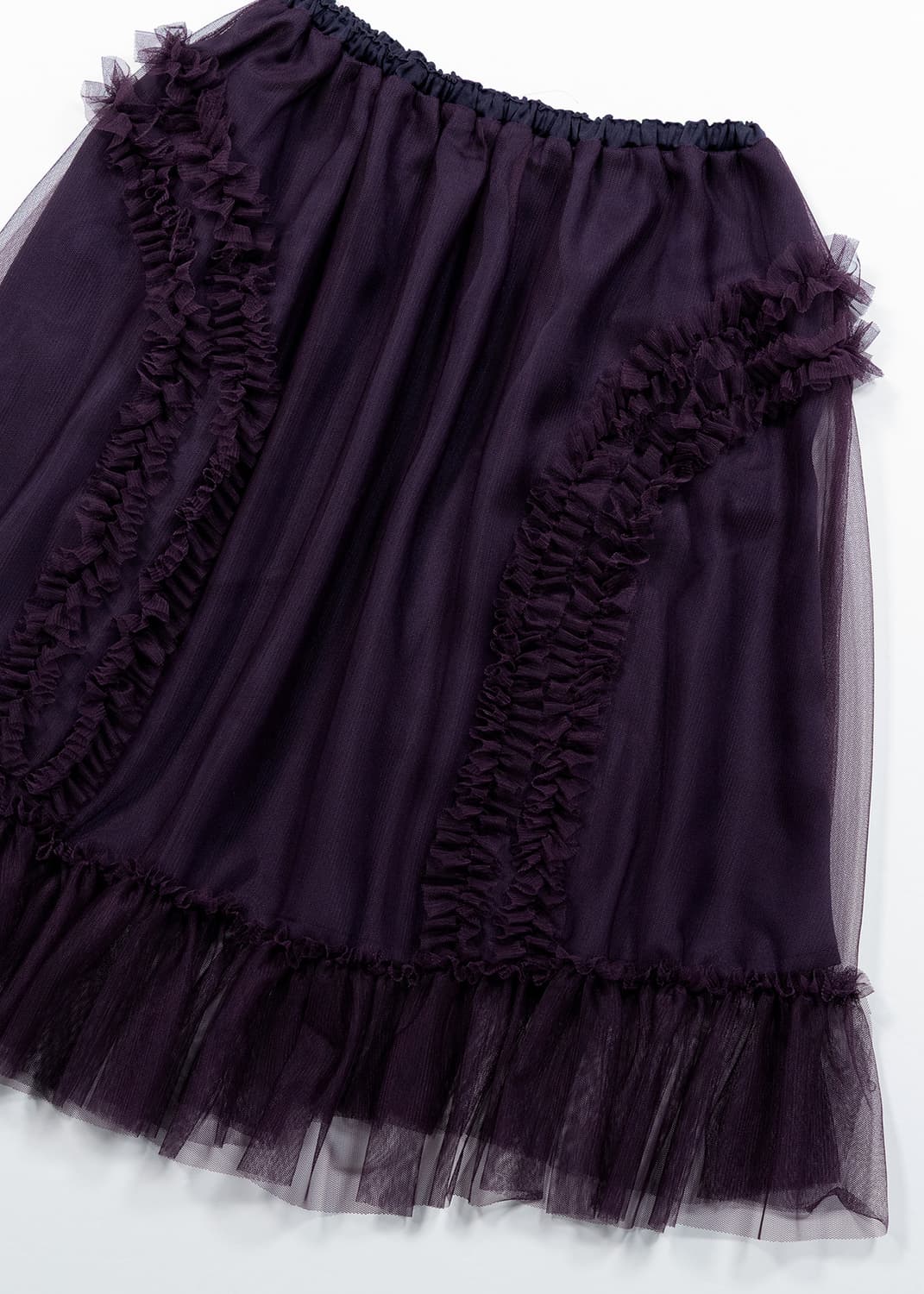 생긴스튜디오 밴딩 러플 샤 스커트 다크퍼플 상품이미지3