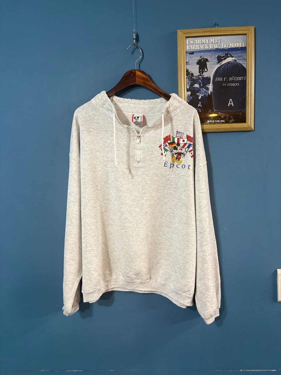 90's USA Mickey Epcot Quarter Zip Sweats 상품이미지1