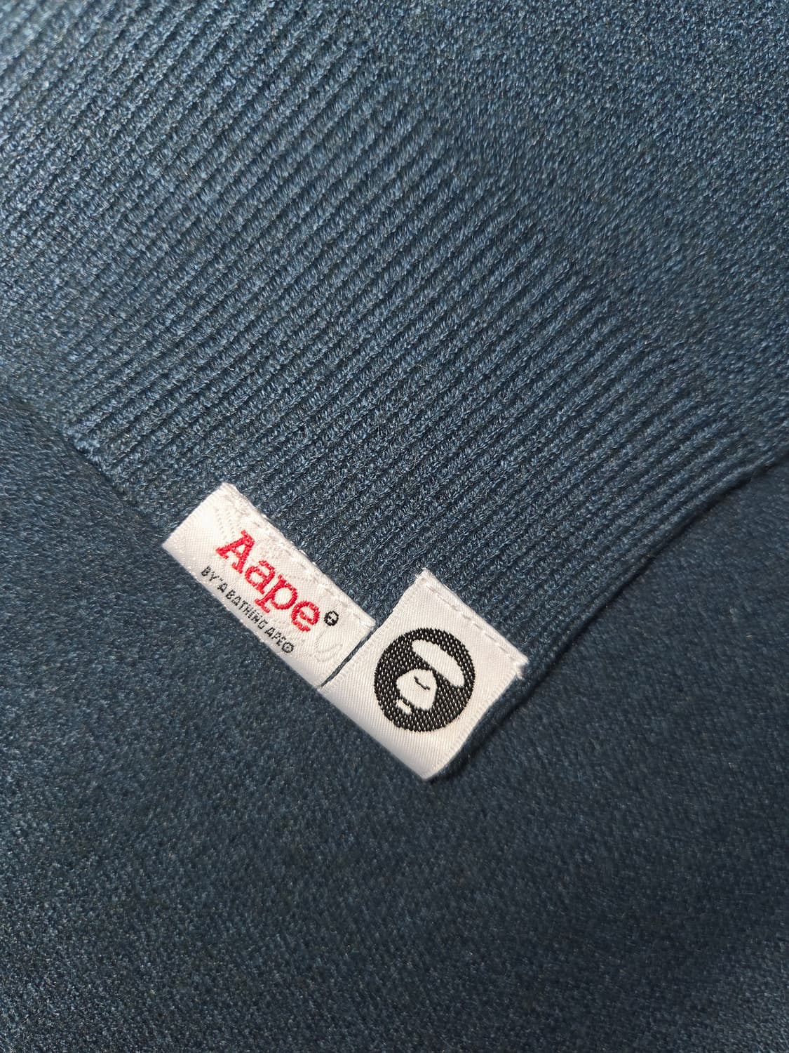 Aape 문페이스 크루넥 니트 L 에메랄드 그린 상품이미지4