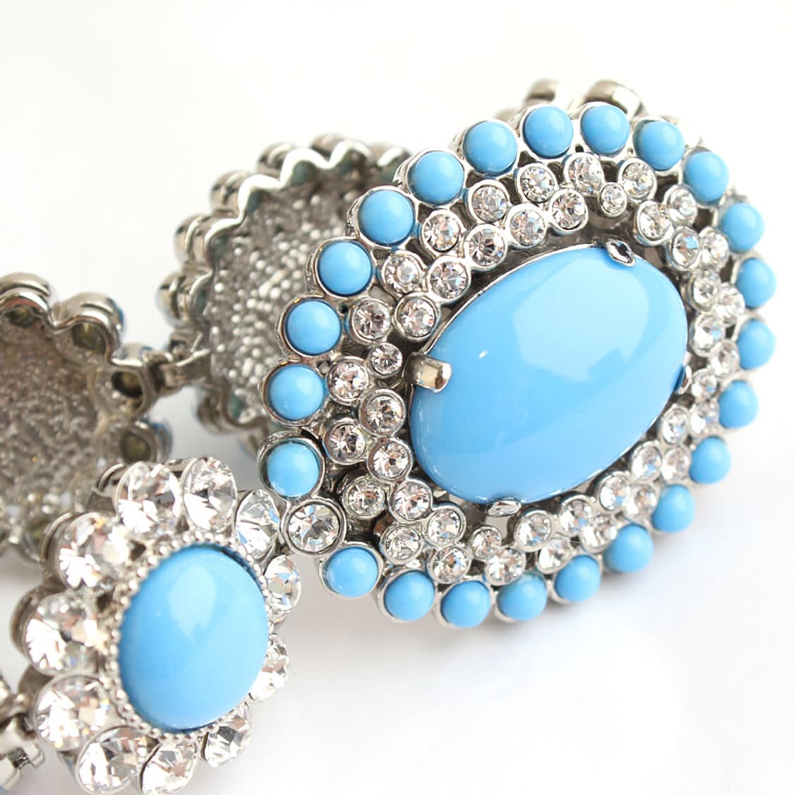 미우미우 터콰이즈 크리스탈 은장 팔찌 상품이미지4