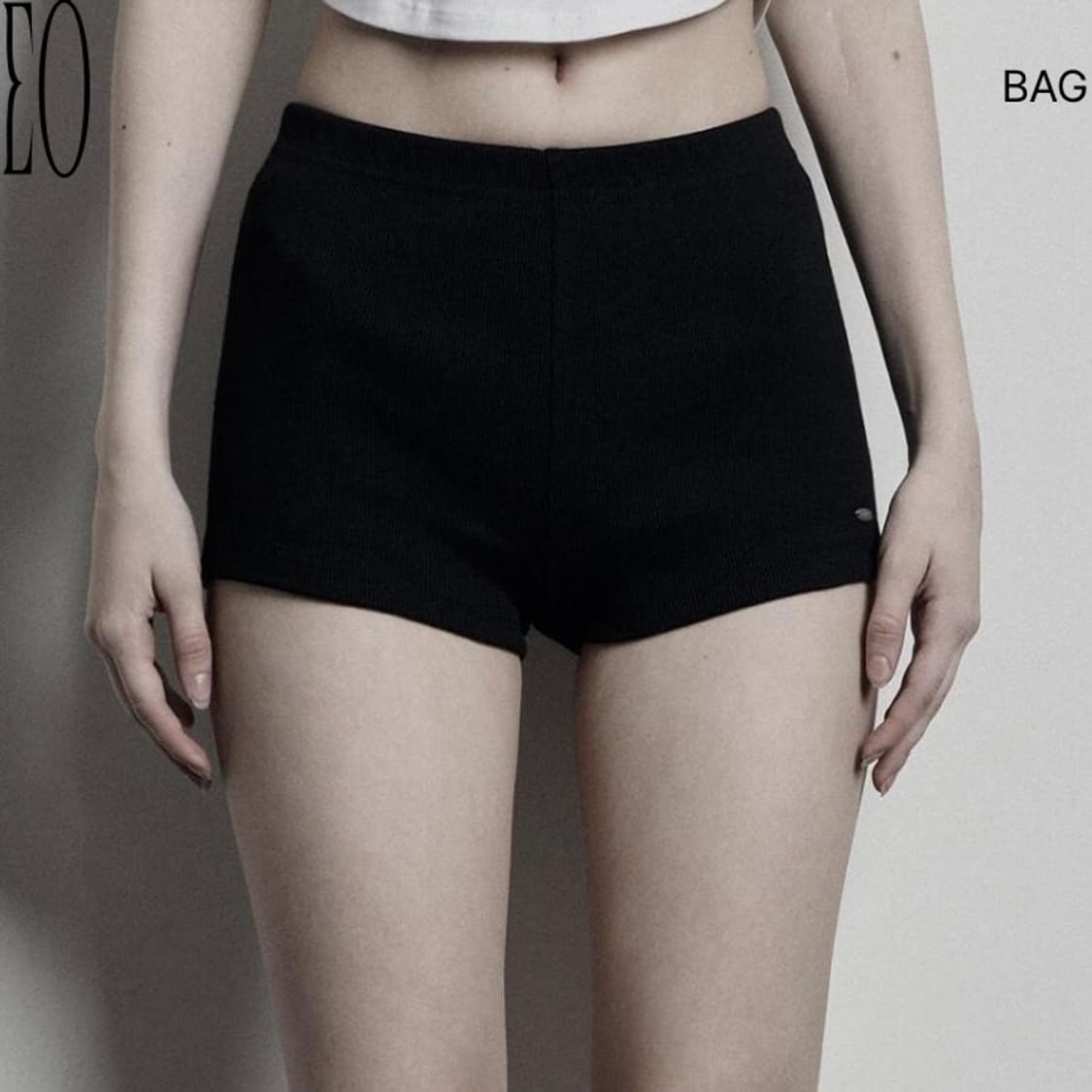 구해요) BASIC RIBBED SHORTS, BLACK 상품이미지1