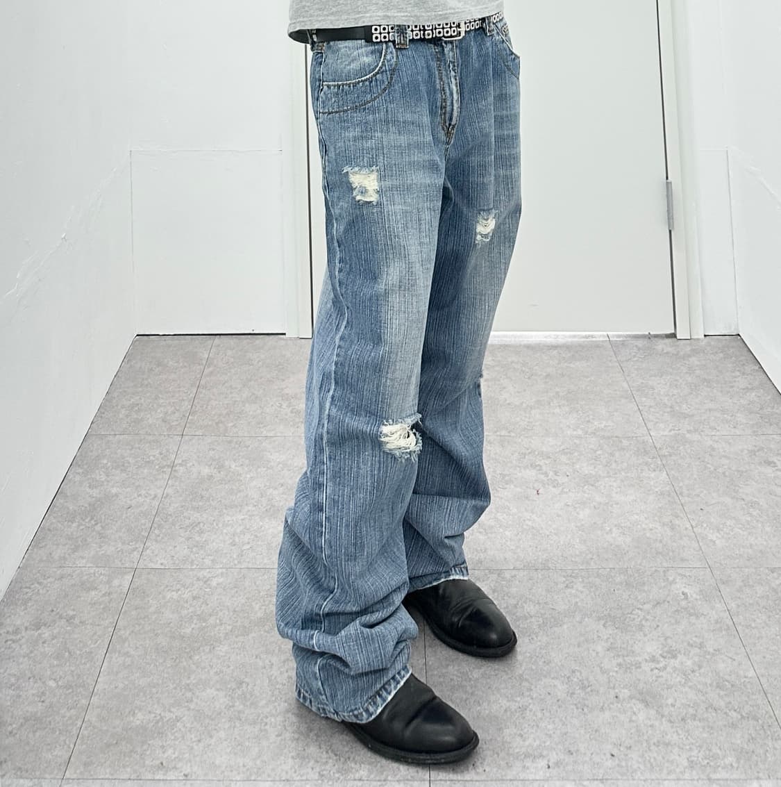 Lts destroyed denim sagging jeans 상품이미지1