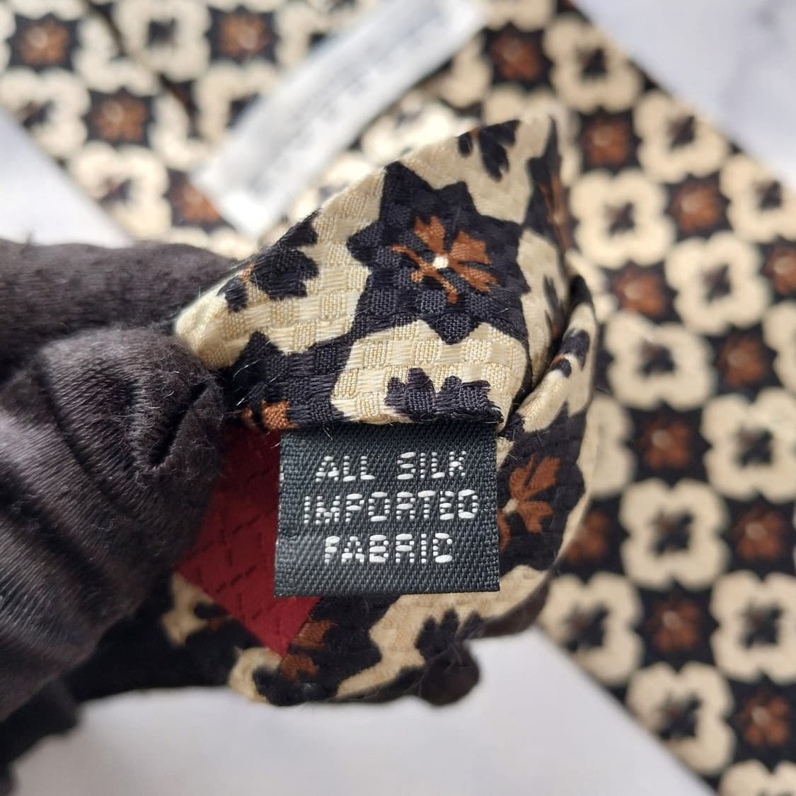 지방시 실크 블랙 플로럴 패턴 넥타이 10.7cm B등급 K1977 상품이미지8