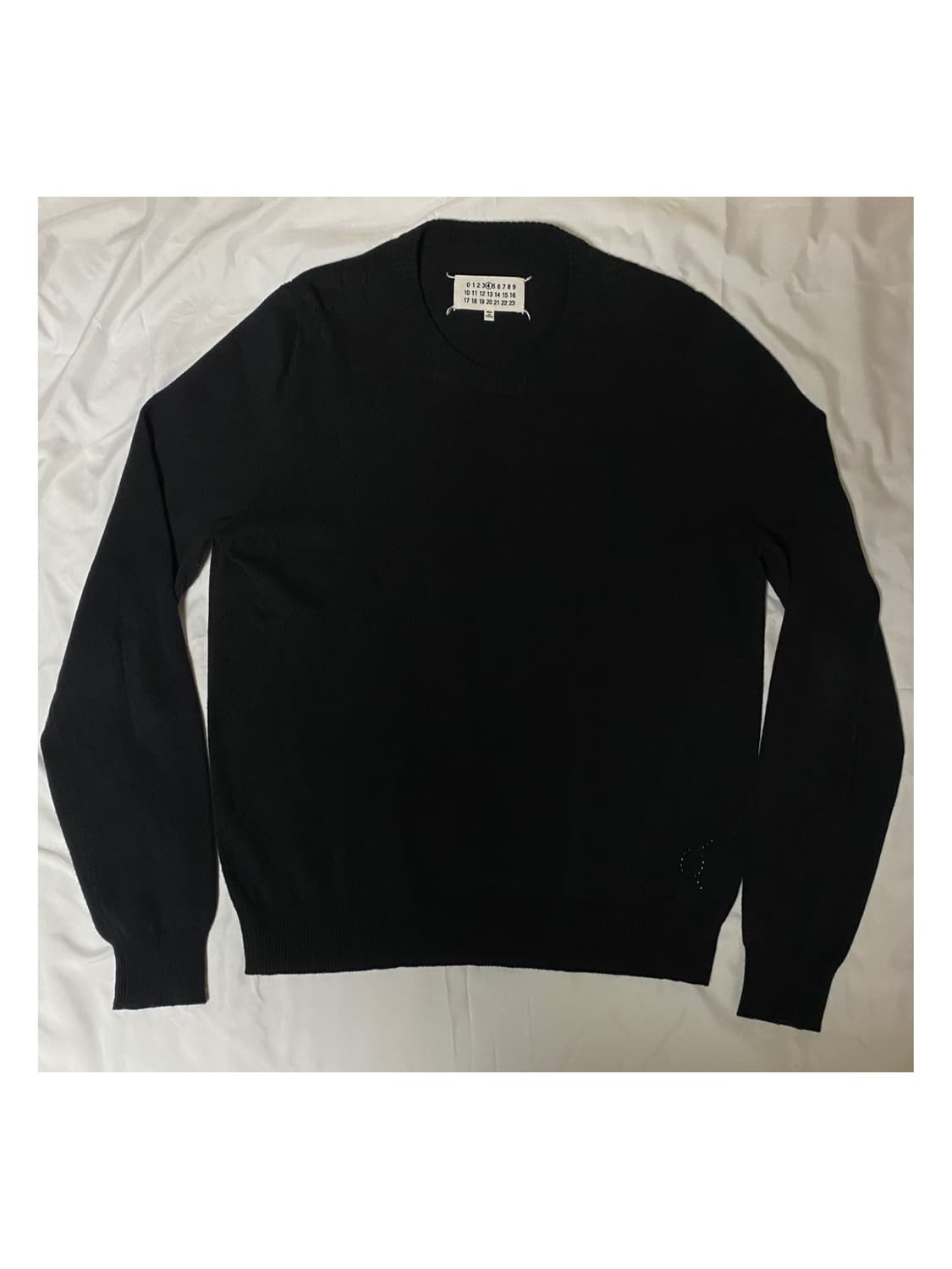 마르지엘라 블랙 캐시미어 펀칭 울 니트 아카이브 아카이브 가디건 엘보패치 상품이미지2