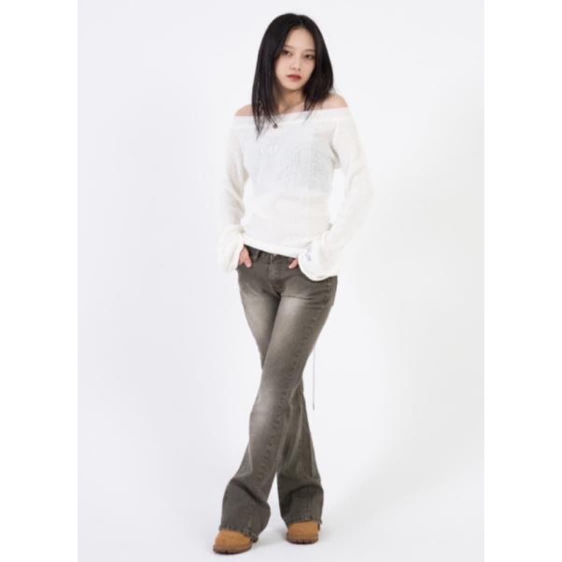 애즈온 매디 아일렛 니트 블랙 상품이미지8