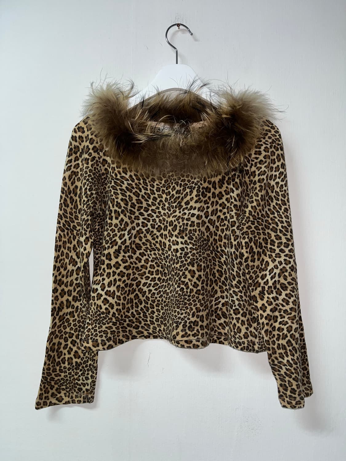 Gianna Oddi 호피 넥 퍼 긴팔 상품이미지1