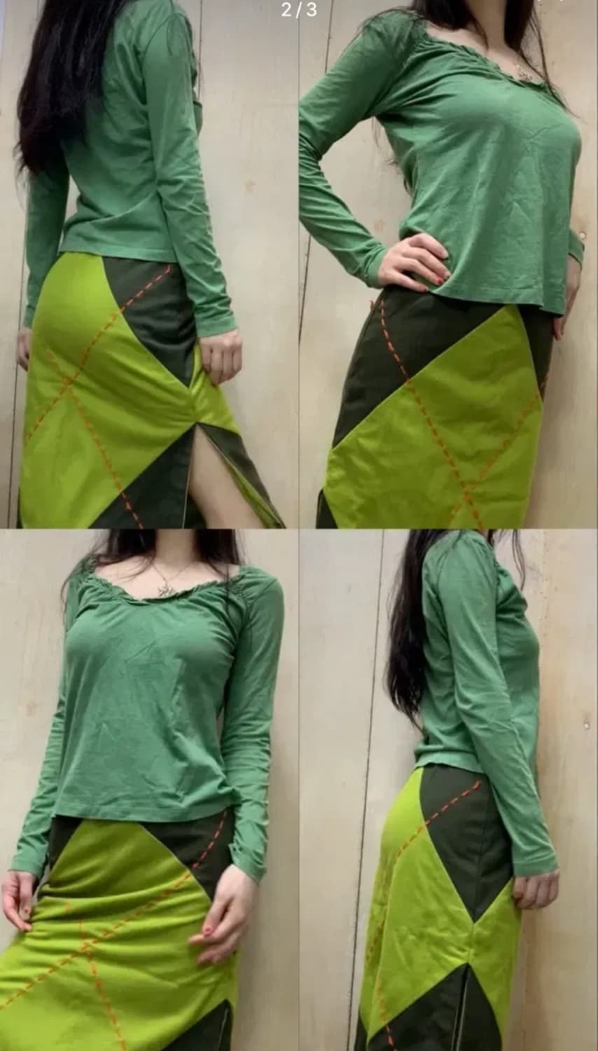 90년대 직수입 빈티지 그린 코튼 티셔츠 상품이미지2