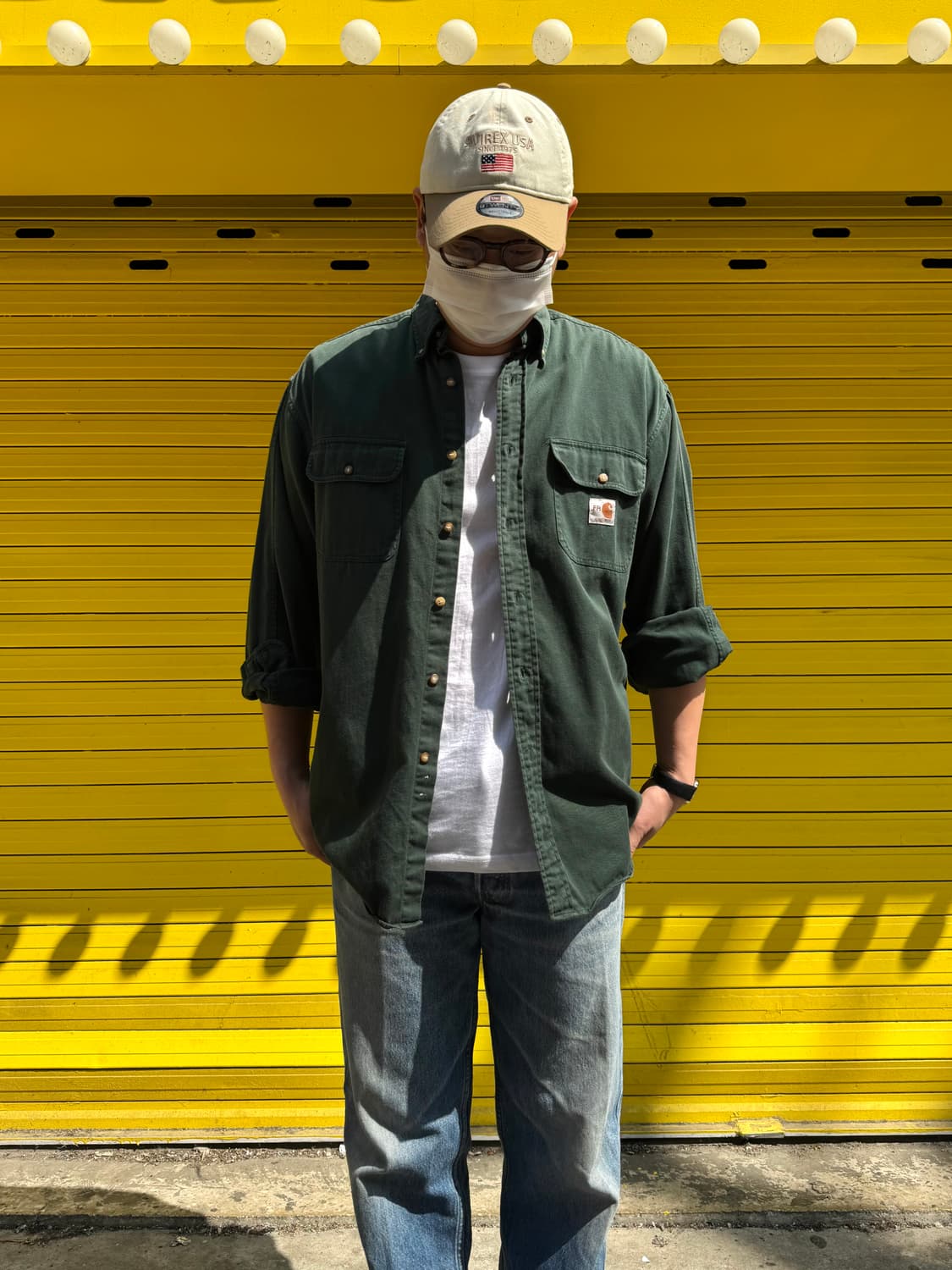 칼하트 딥그린 워크셔츠 M 상품이미지1