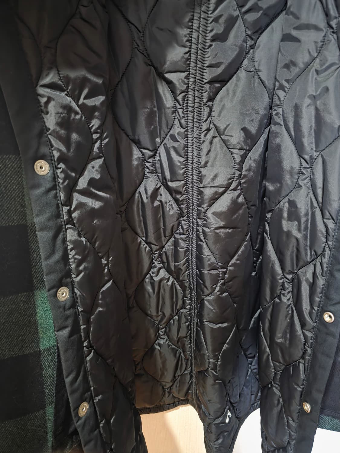 디젤 블랙골드 체크후드 코트 상품이미지9