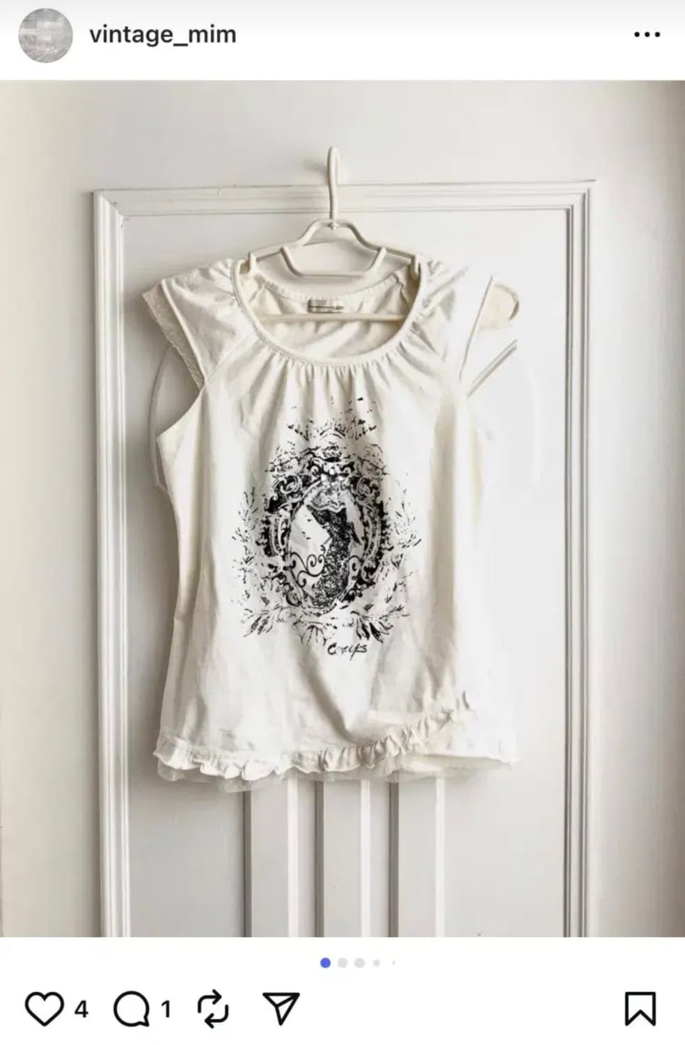 빈티지 밈 mim 오리엔탈 프린팅 반팔 슬리브리스 블라우스 페어리 상품이미지6