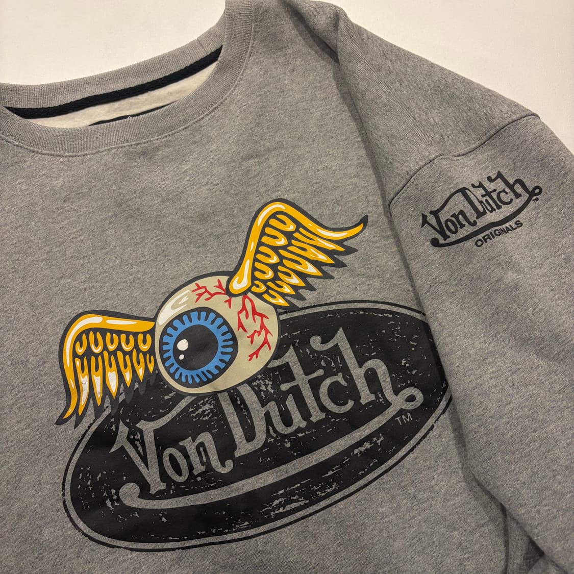 [2XL] 본더치 윙아이 눈알 로고 맨투맨 그레이 C594 상품이미지3