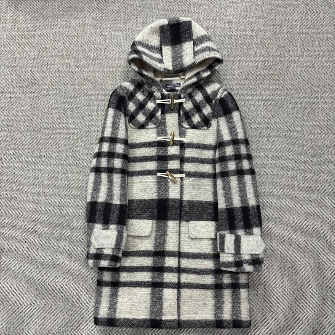 타미힐피거 체크후드 더플코트 v0254 상품이미지1